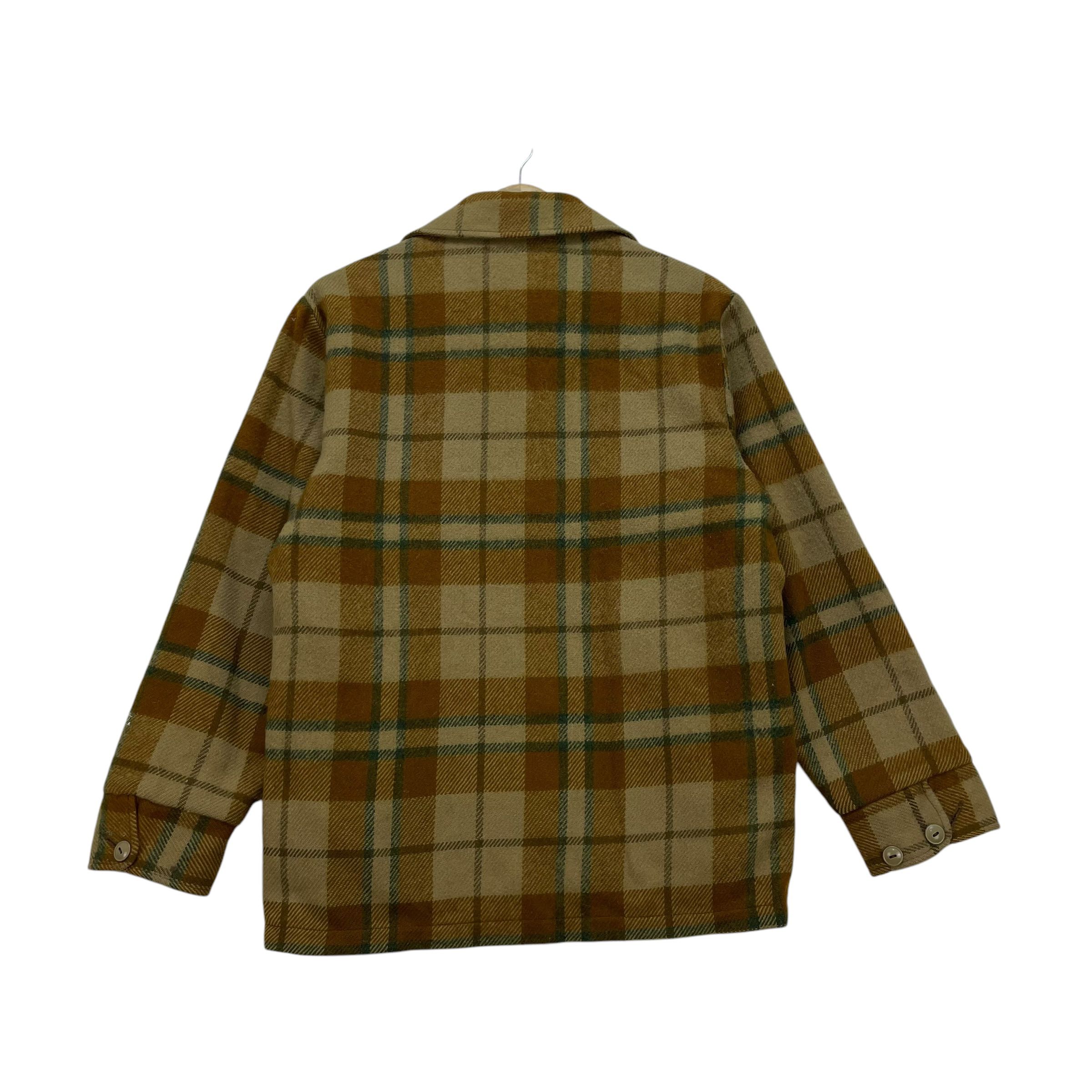 Vintage 60s Wool Rich Made In Usa Pure Wool Checked Warm Jacket - 2
