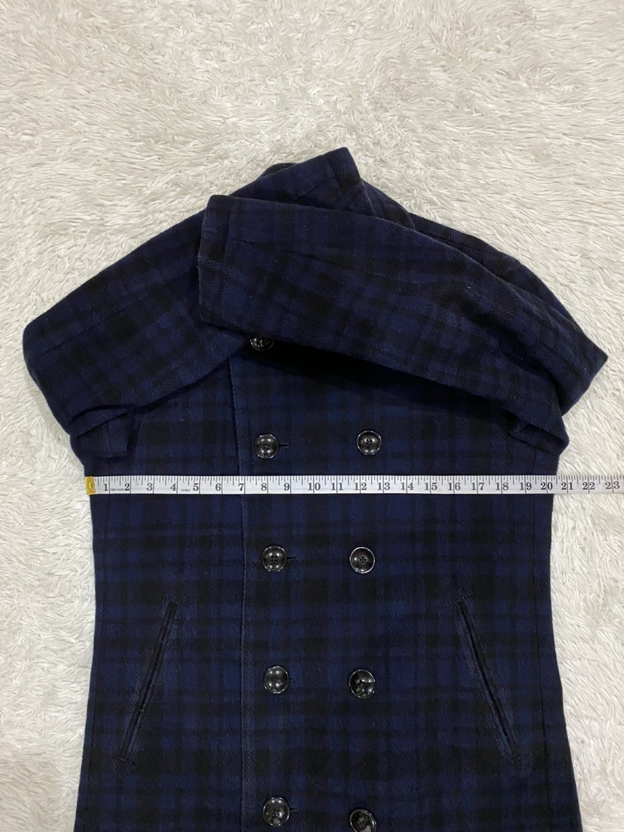 Burberry Black Label Double Breasted Checked Wool Coat Jacket - 13