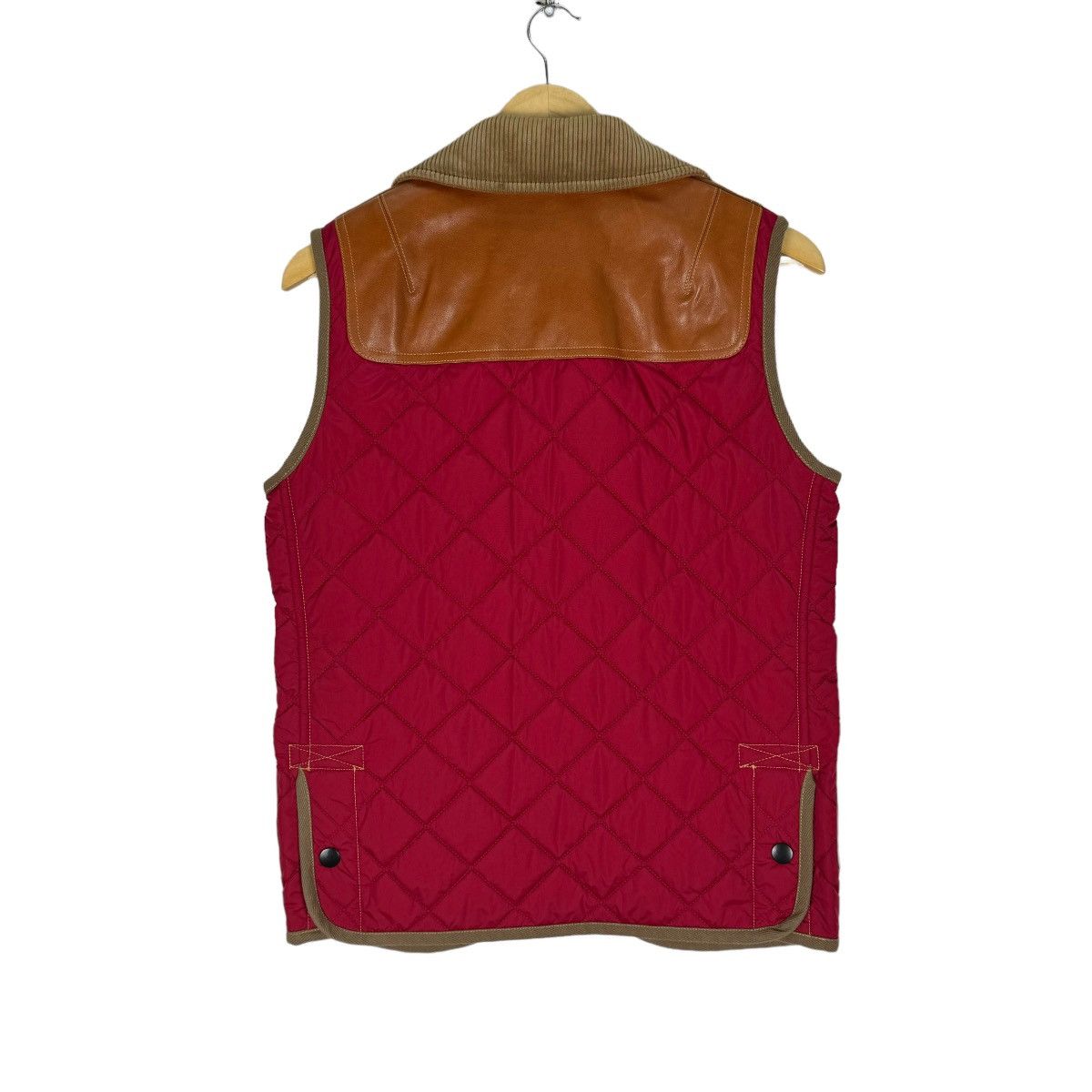 🔥JUNYA WATANABE FW2014 QUILTED NYLON COWHIDE LEATHER VEST - 10