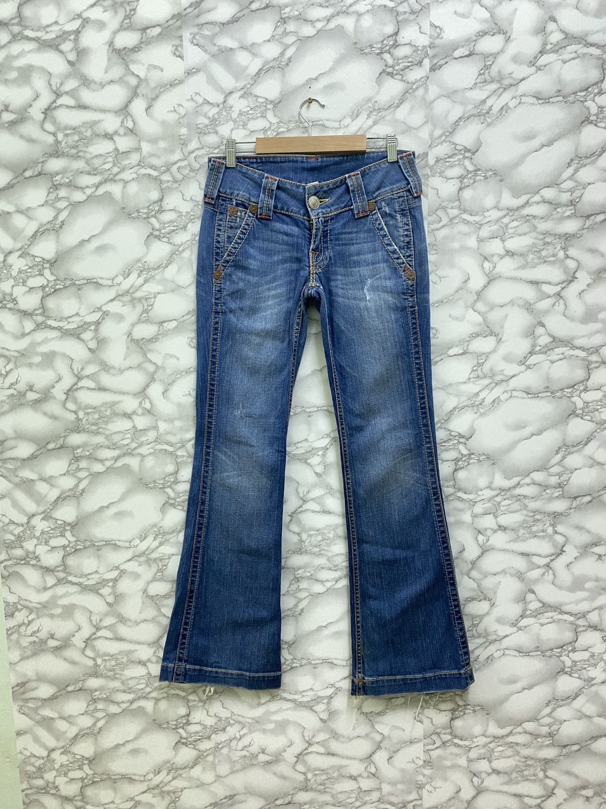 Vintage TRUE RELIGION Sammy Big T Flared Denim Jeans - 2