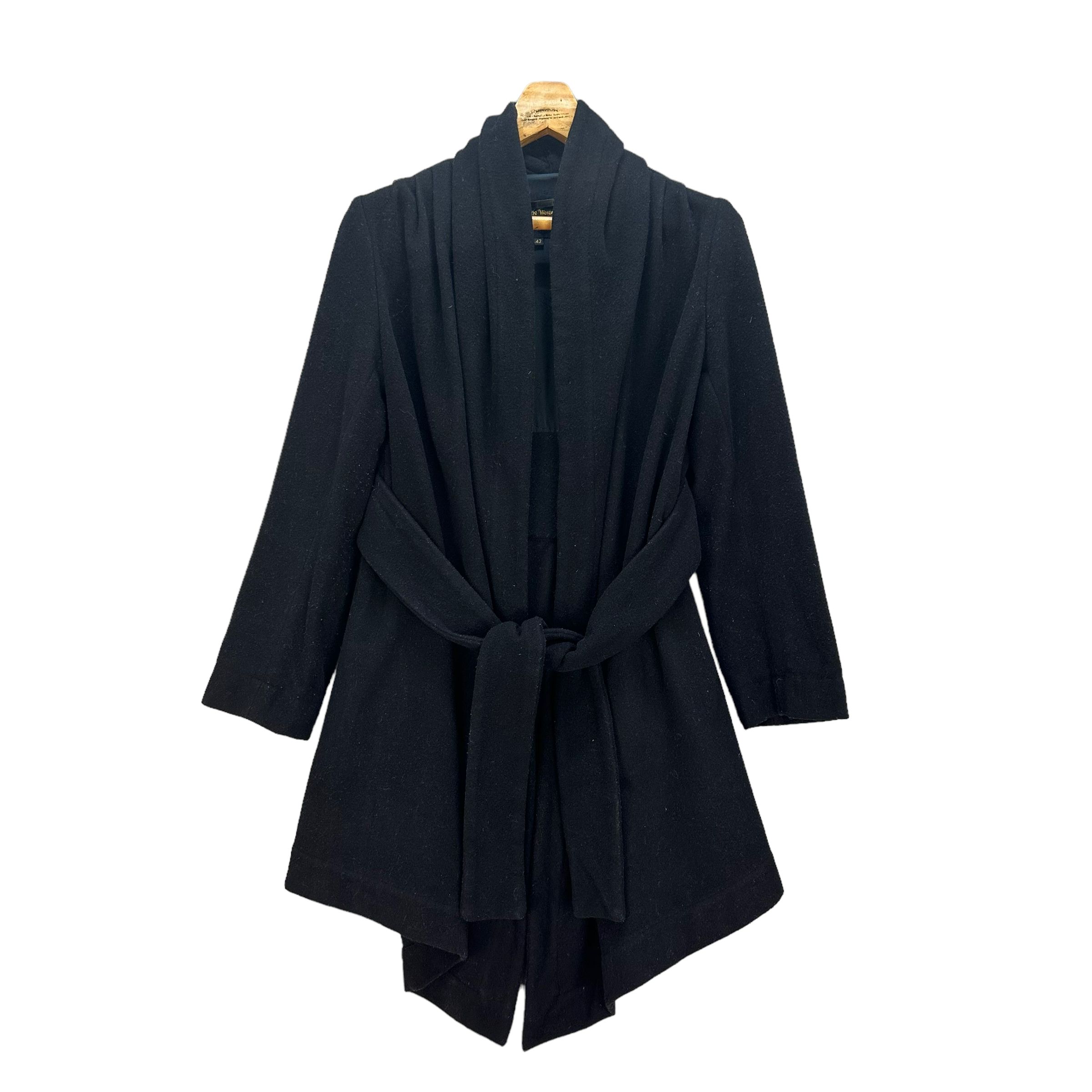 VIVIENNE WESTWOOD ANGLOMANIA BUTTONLESS BELTED COAT 8214-215 - 1