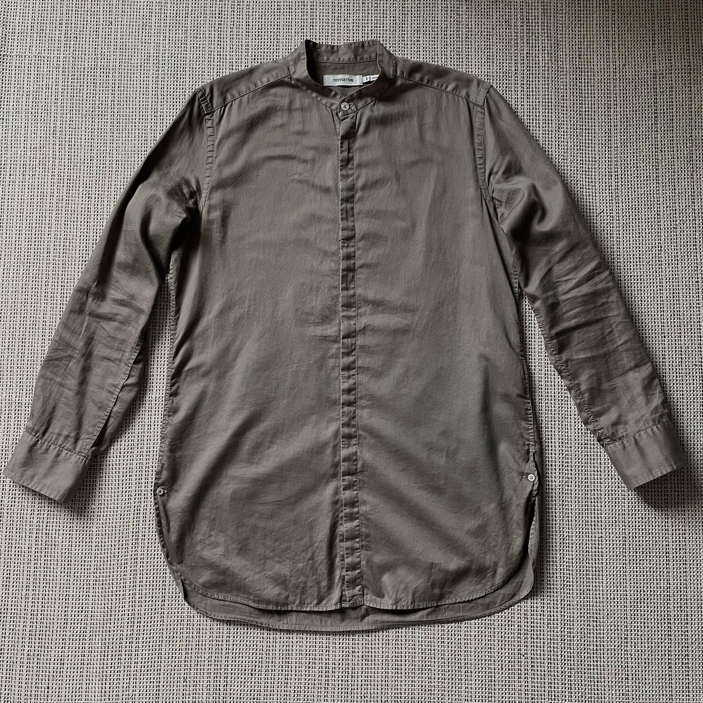 SS13 Doctor Long Shirt Olive green khaki satin cotton - 1