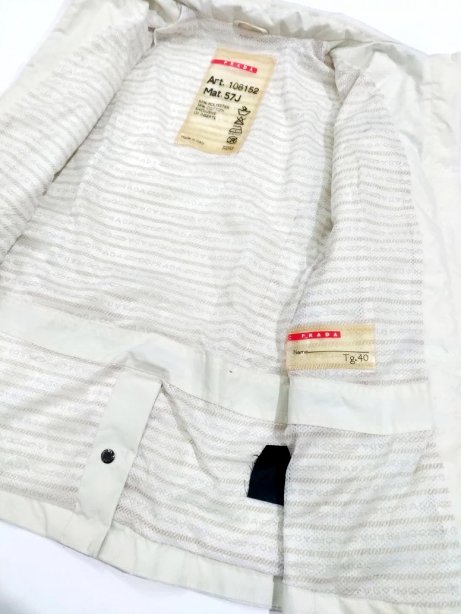 RARE! PRADA MONOGRAM LINING CREAM HYPE LIGHT JACKET - 15