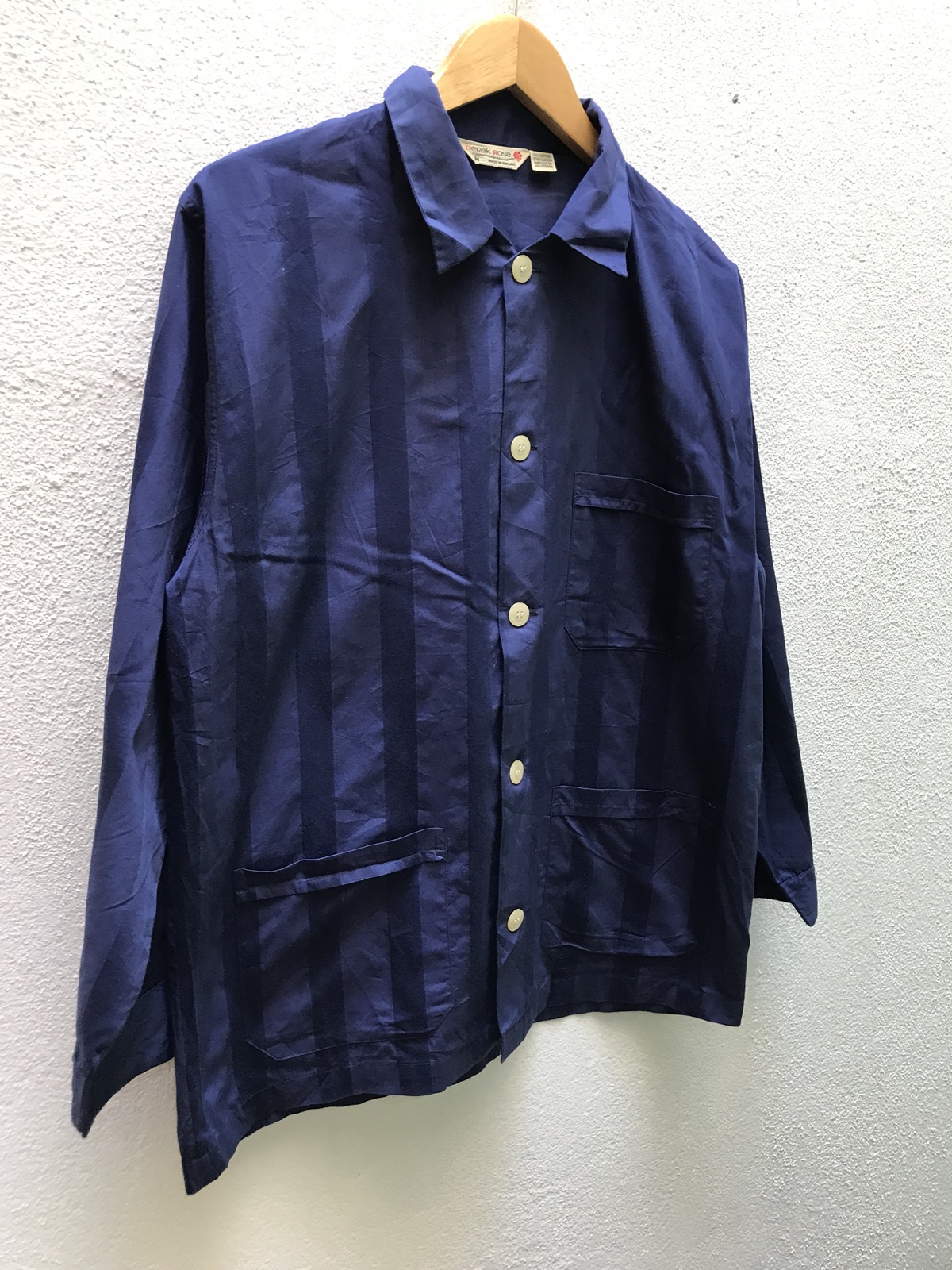 🔥💢 Derek Rose Navy Blue Shirt Made In England - 3