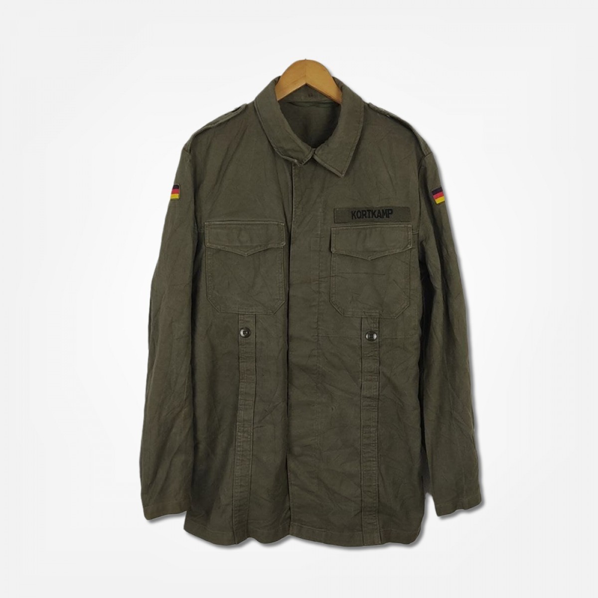Military - Germany Army Flag Olive Green Shirt Jacket - 1