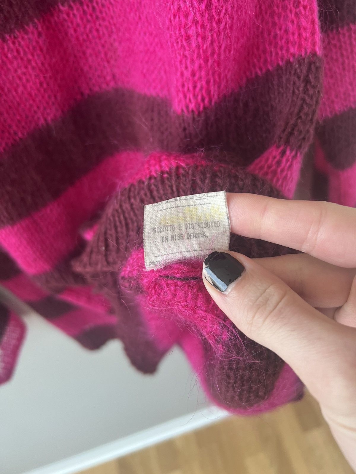 MM6 Pink Striped Mohair Sweater - 5