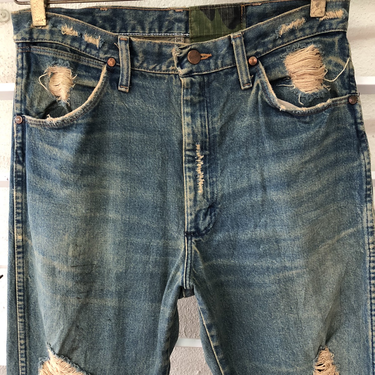 Custom - 🔥Wrangler distressed denim custom military camo label - 2