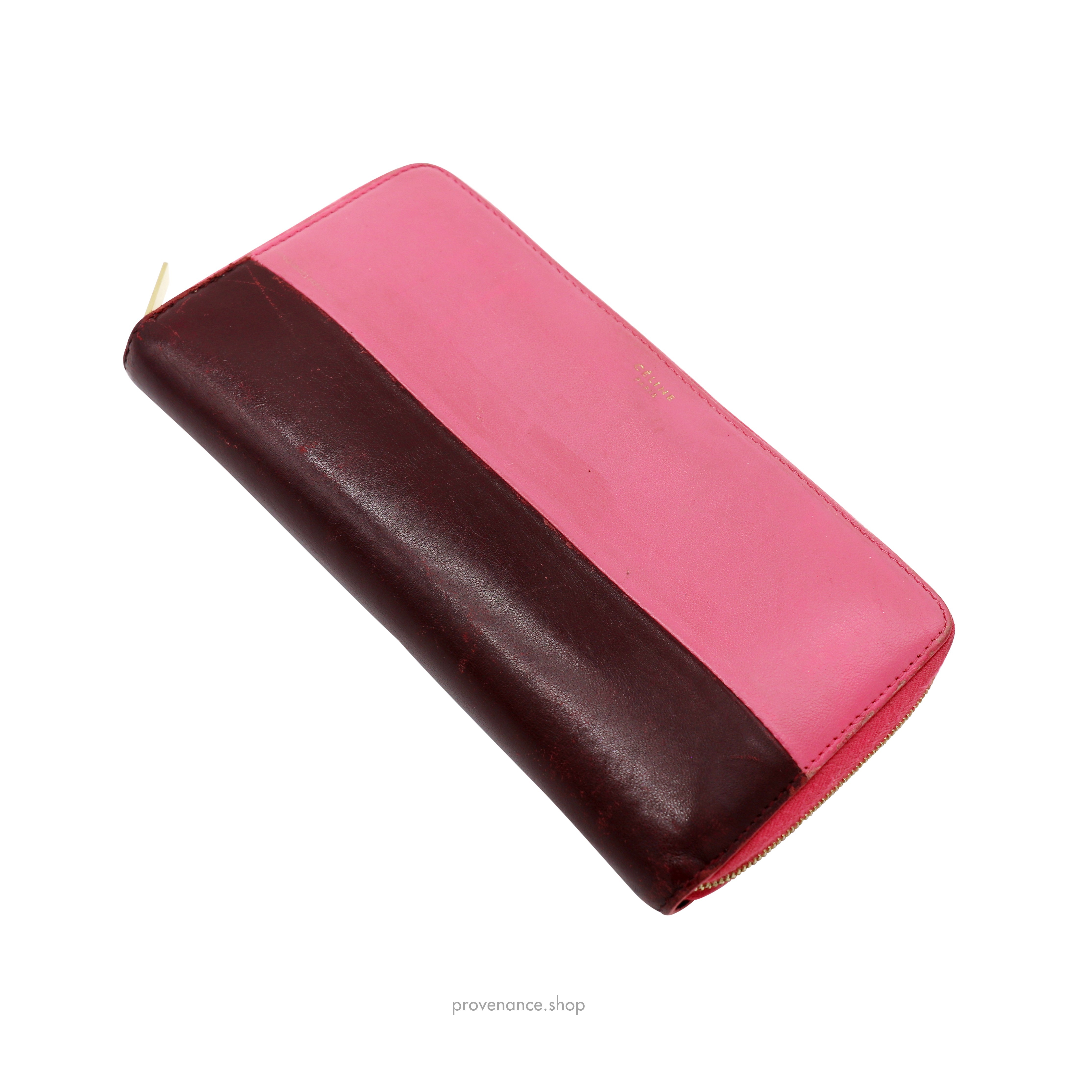 Celine Multifunction Zip Wallet - Pink/Burgundy - 4