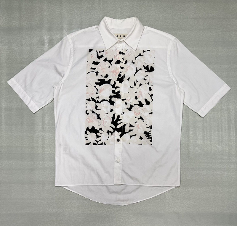 Marni Floral Print Short Sleeve Button-Up Shirt - 1