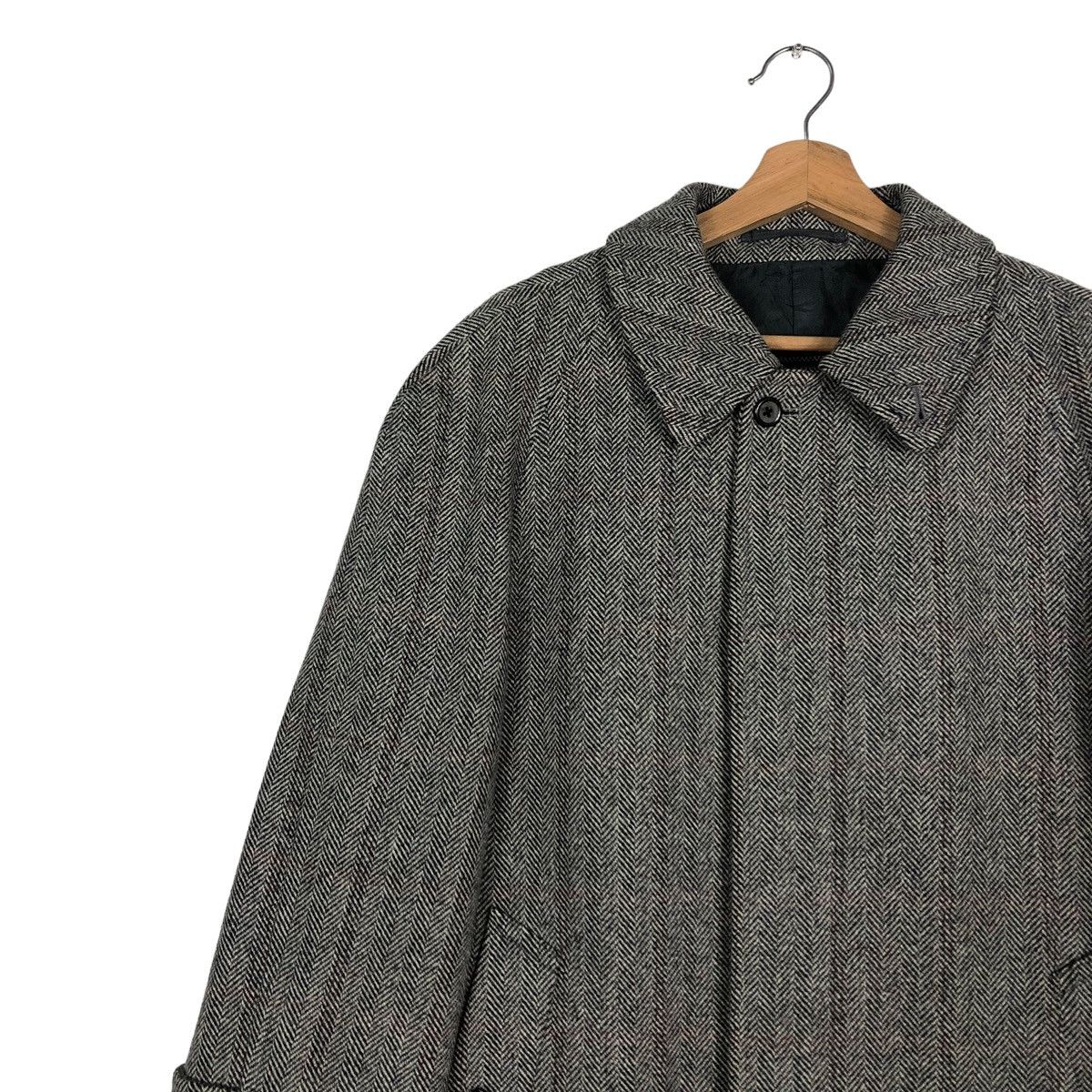 Vintage - 🔥RICH GREY - FLY WOOL LONG JACKET COATS HERRINGBONE - 6