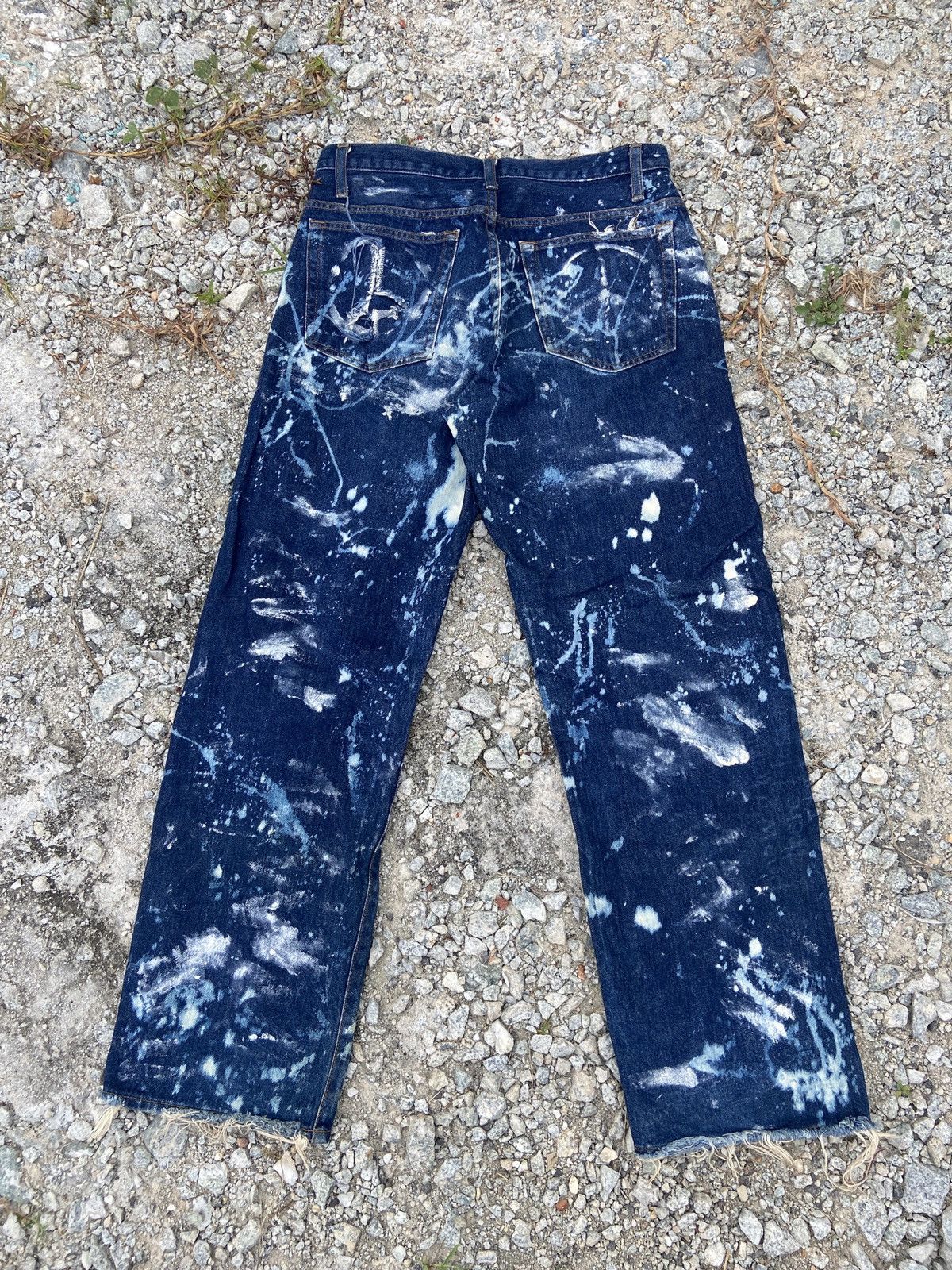 💥Vintage Distressed Painted Denim Jeans - 9