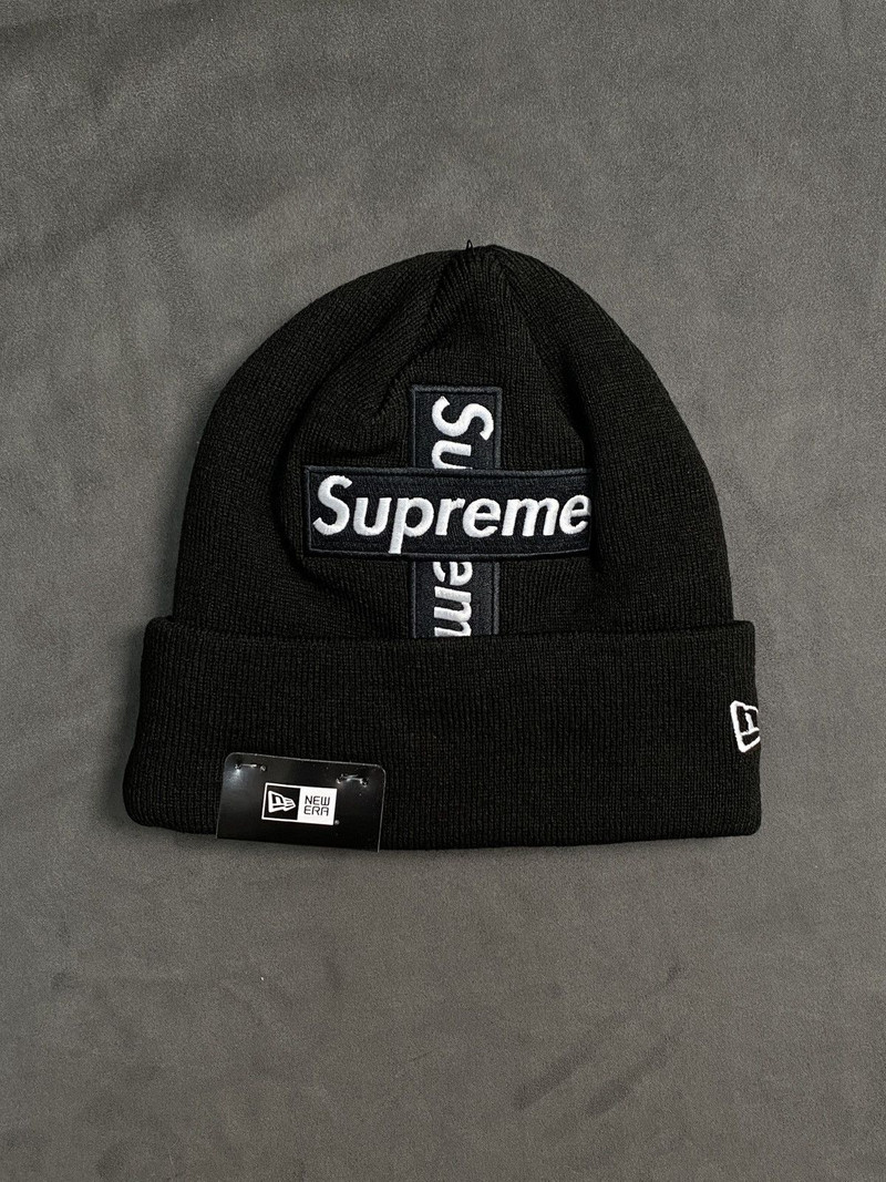 Rare 20FW Supreme New Era Cross Box Logo Gray Beanie OS - 1