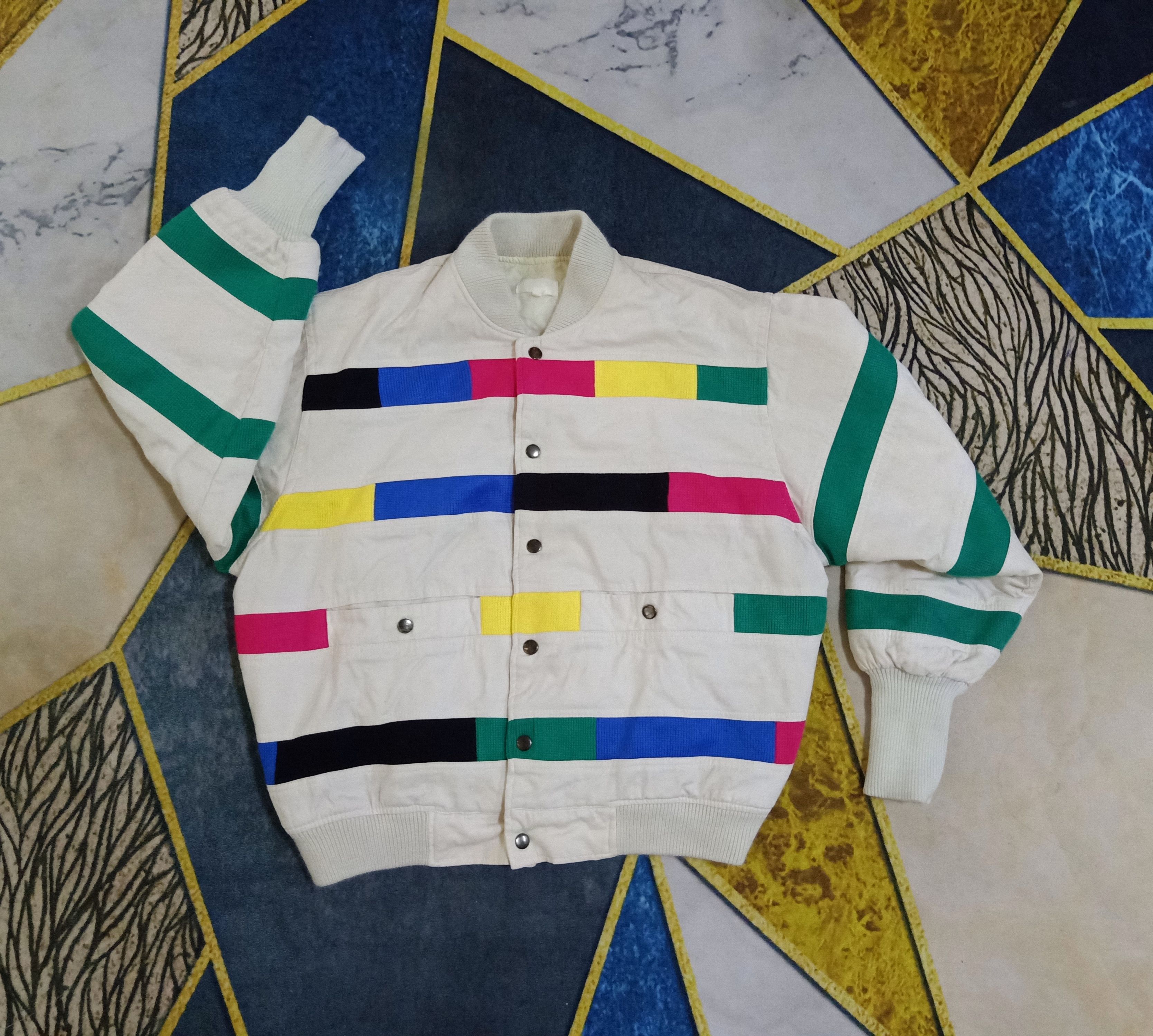 Rare Vtg Step Over Bomber multicolor Jacket - 1