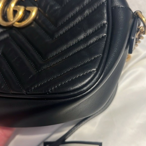 Gucci GG Marmont Small Shoulder Crossbody Bag in Black Leather - 6