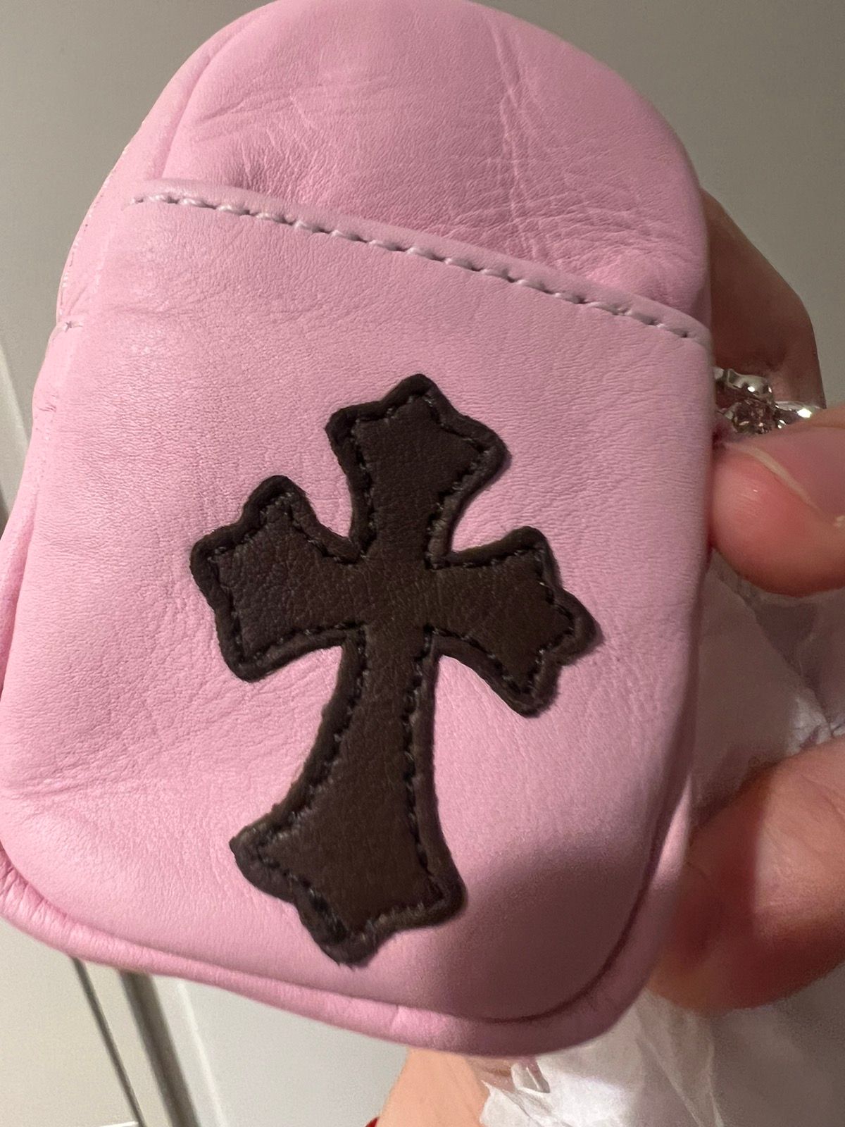 Leather cross patch AirPod case bag - 10