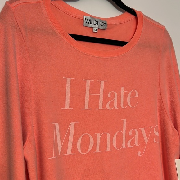 Wildfox “I Hate Mondays” Bright Orange Brushed Hacci Sweatshirt - 4