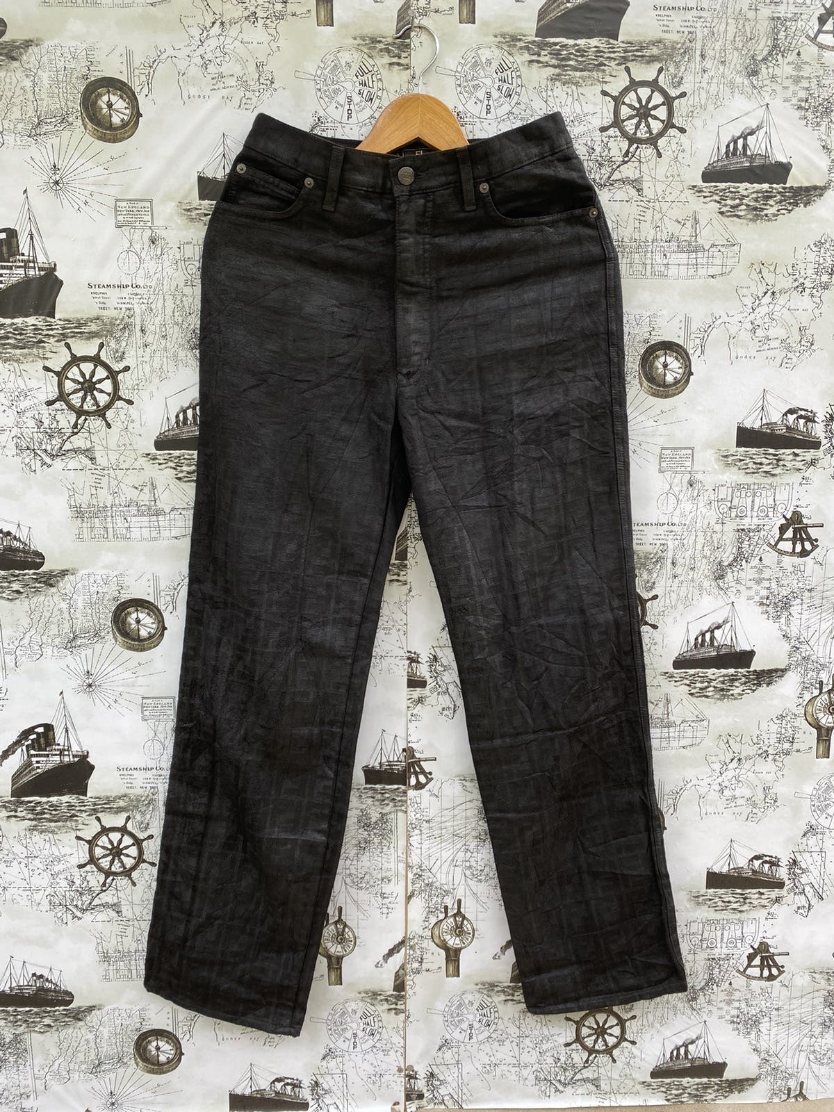 Monogram Fendi Jeans Black Pant - 1