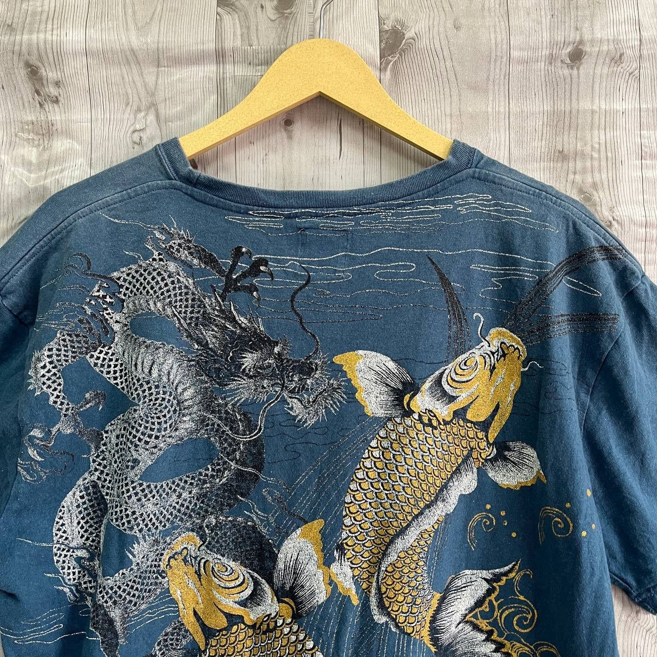 Japanese Brand - Vintage Sukajan TShirt Full Printed Japanese Koi Fish Dragon - 2