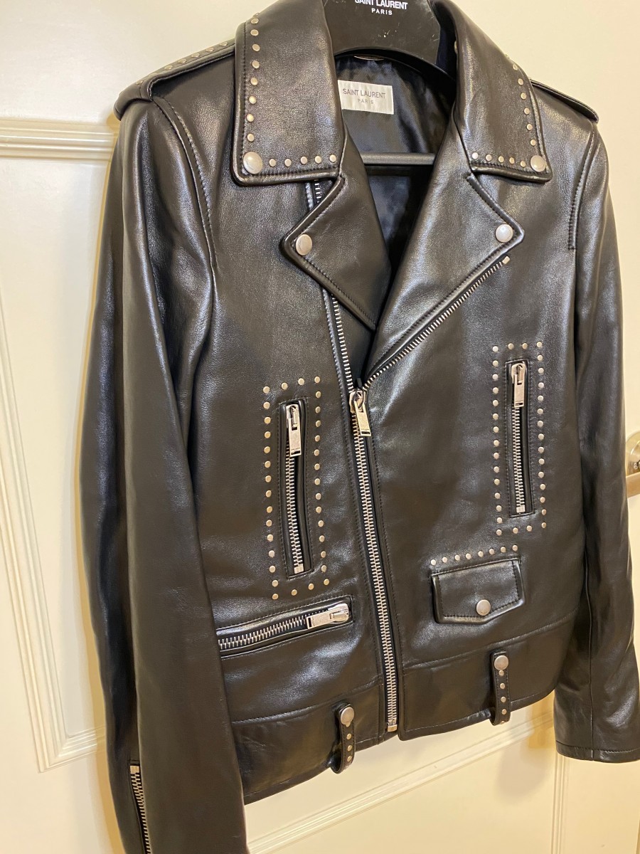 SAINT LAURENT L01 STUDDED LEATHER MOTORCYCLE JACKET IN LAMBSKIN - 4