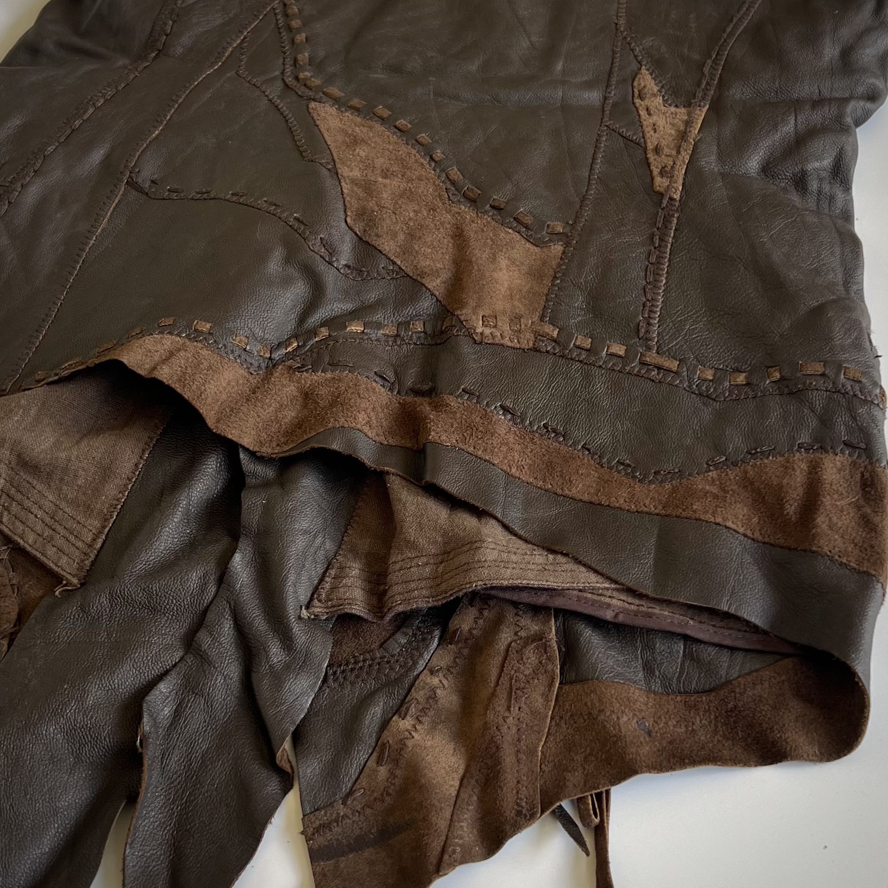 GOA Japan Deconstructed Patchwork Leather Vest 2000s - 11