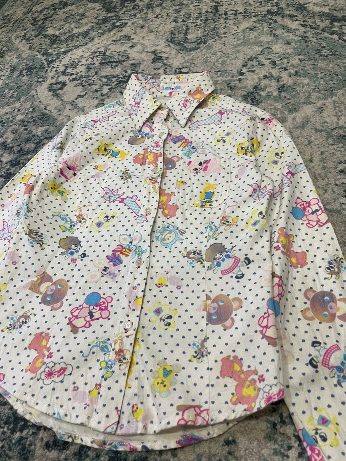 Angel Blue Full Printed Button Up Shirt - 4