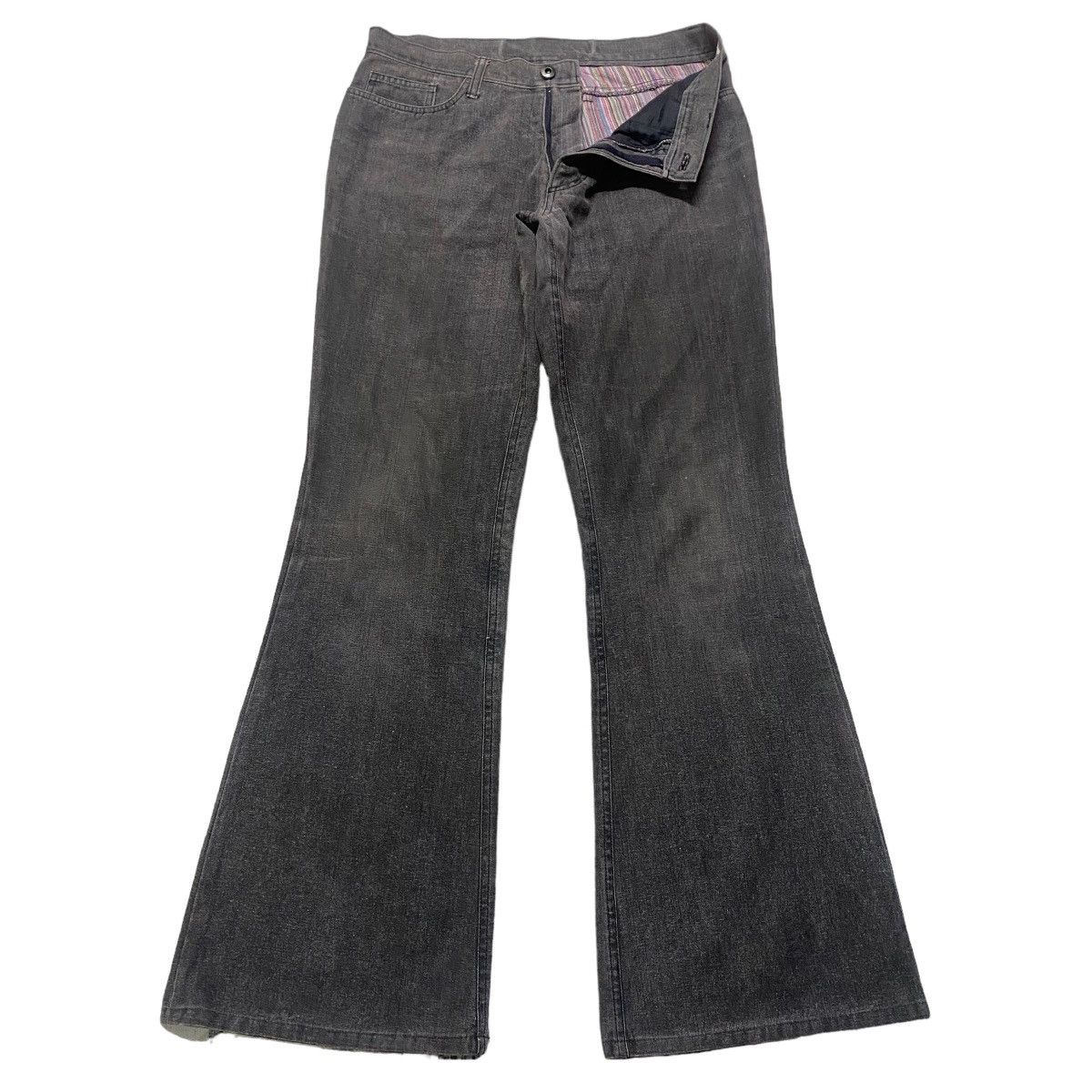 If Six Was Nine - DOMON HOMME Rainbow Super Flare Denim Jeans Faded Black - 2