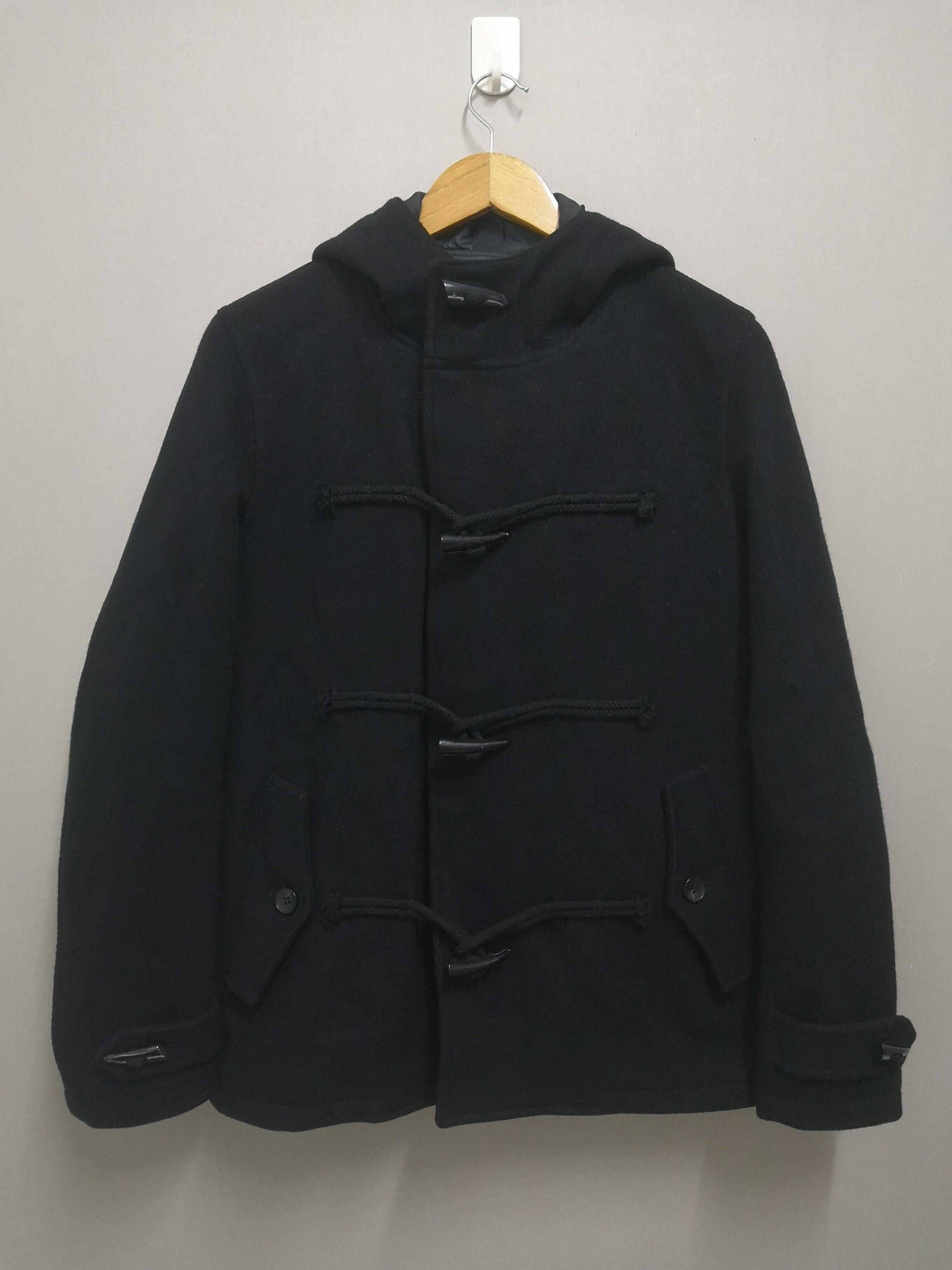 Pledge Japan Wool Duffle Coat Black - 1