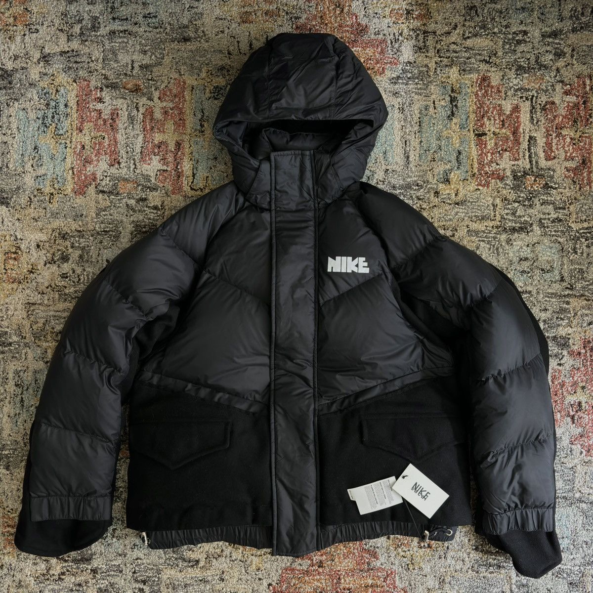 Nike AW20 NRG wool down parka goose jacket lab black puffer codith REVERSIBLE