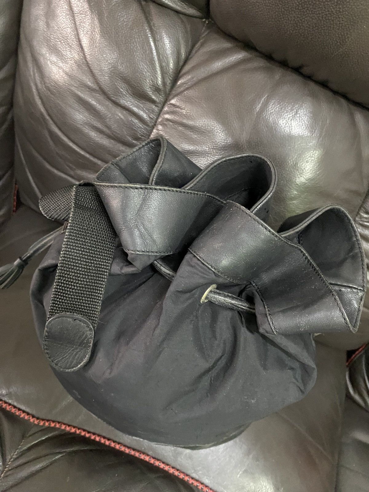 Authentic Moschino Bucket Nyalon Shoulder Bag - 8