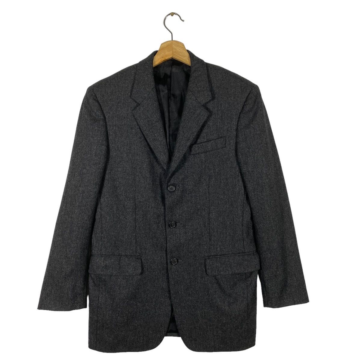 Vintage Prada Wool Blazer Size 46 Dark Grey Colour - 1