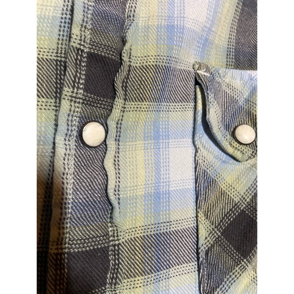 Ralph Lauren Denim & Supply Button Up Shirt Long Sleeve Plaid Black Blue Large - 3