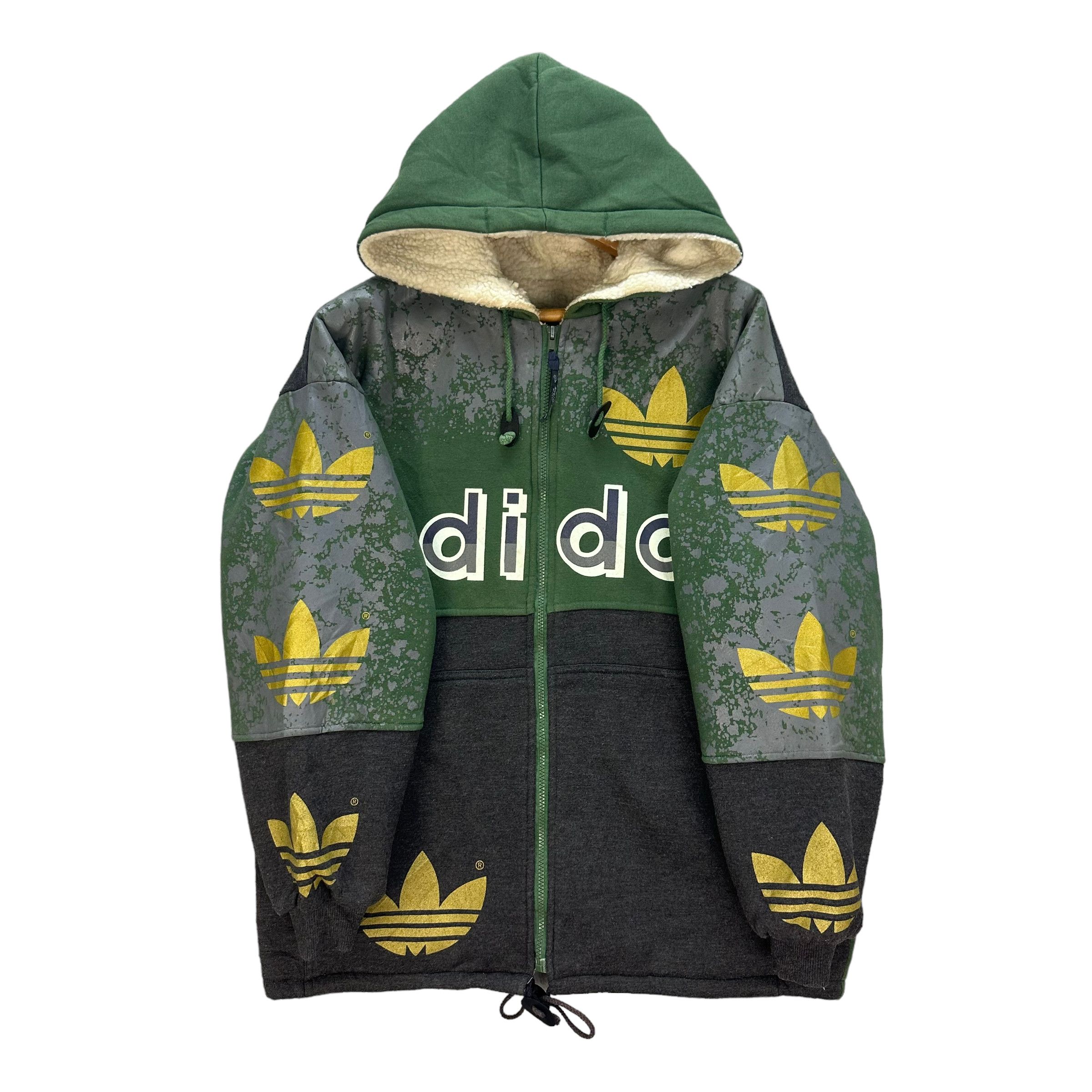 90's ADIDAS TREFOIL BIG LOGO SHERPA HOODIES #8199-212 - 6