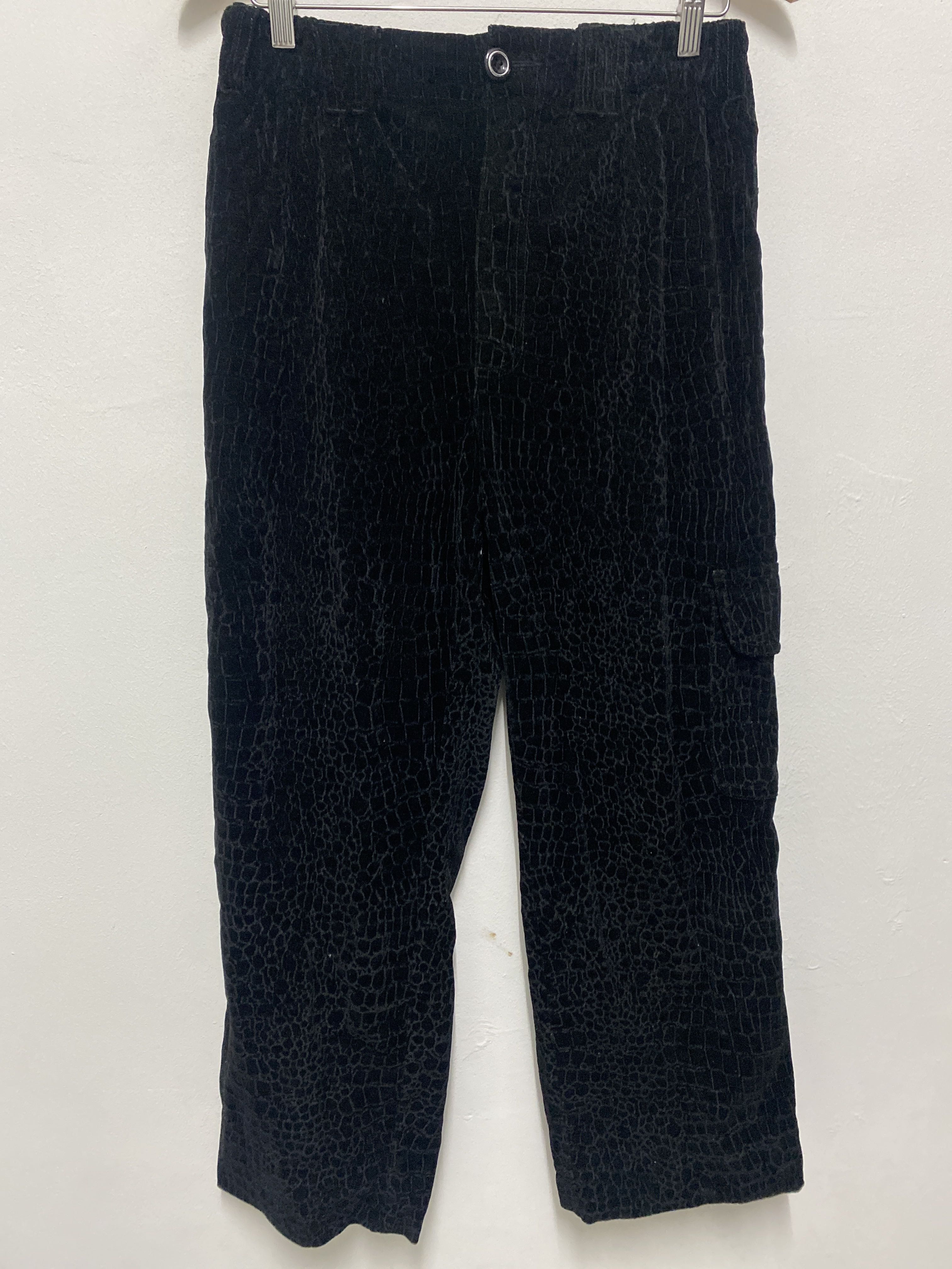 Eddie Odyssey EOS Individual Black Velvet Croc-Embossed Pants - 3