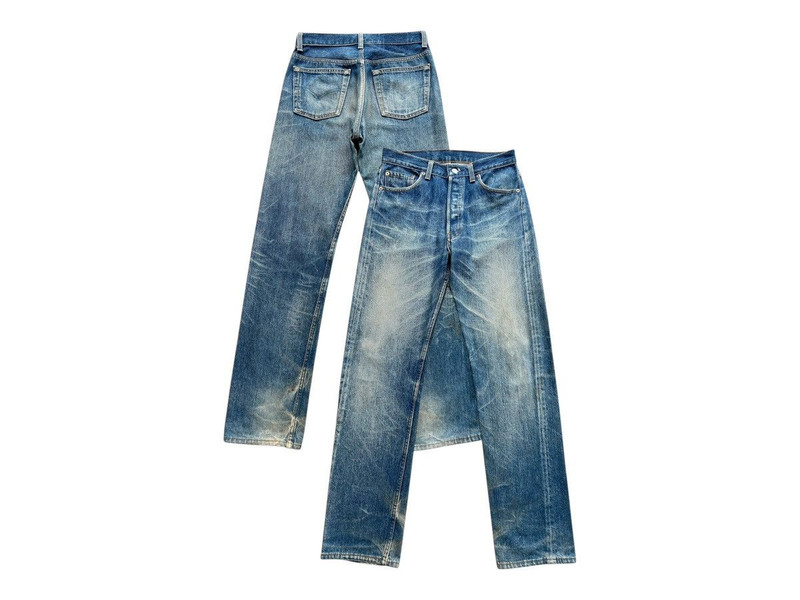 Vintage 90s Levis 501 Mudwash Distressed Denim Jeans 30x31 - 1