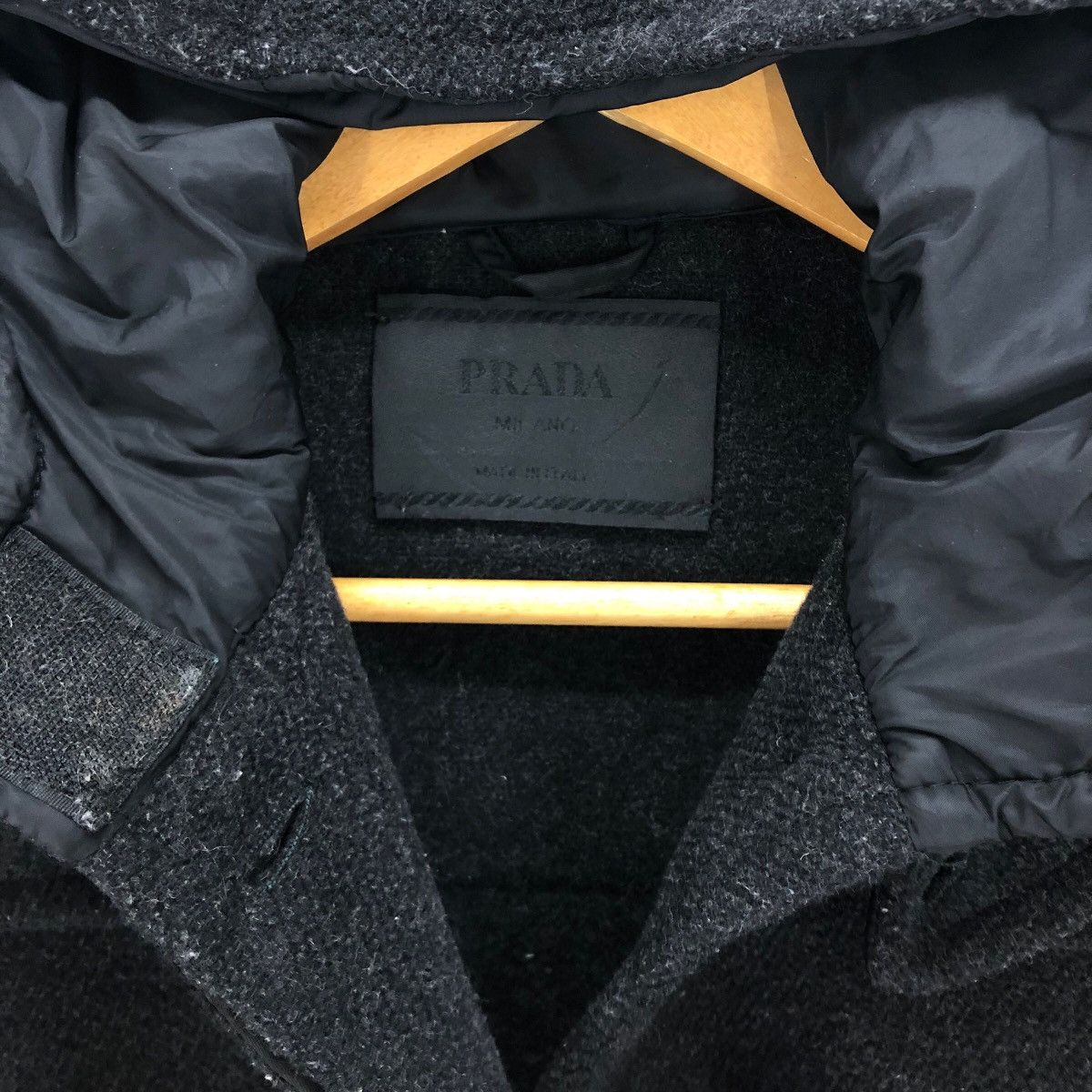 Prada Milano Wool Duffle Coat Hoodie Italian Designer Luxury - 5