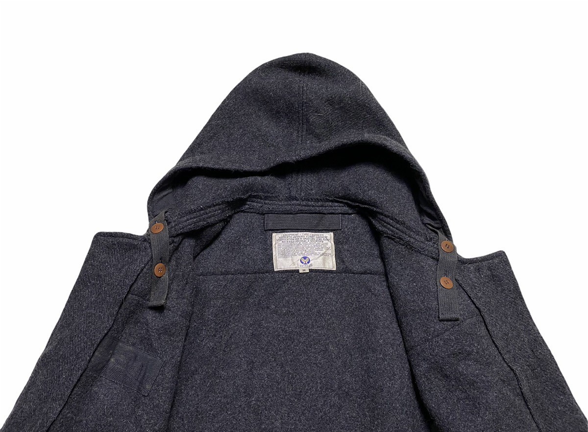 Vintage - Flight Garment Grey Wool Hooded Long Duffel Coat - 16