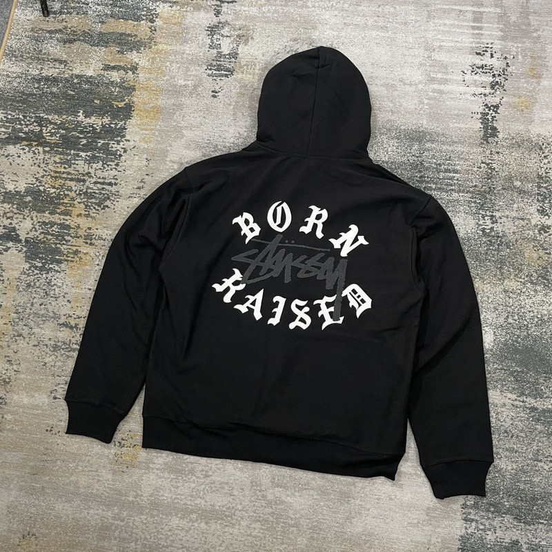 残り1点！ Stussy BORN RAISED ジップアップパーカーLサイズ Stüssy Stussy Born X Raised Zip Hoodie Black // Large | hlnstuff