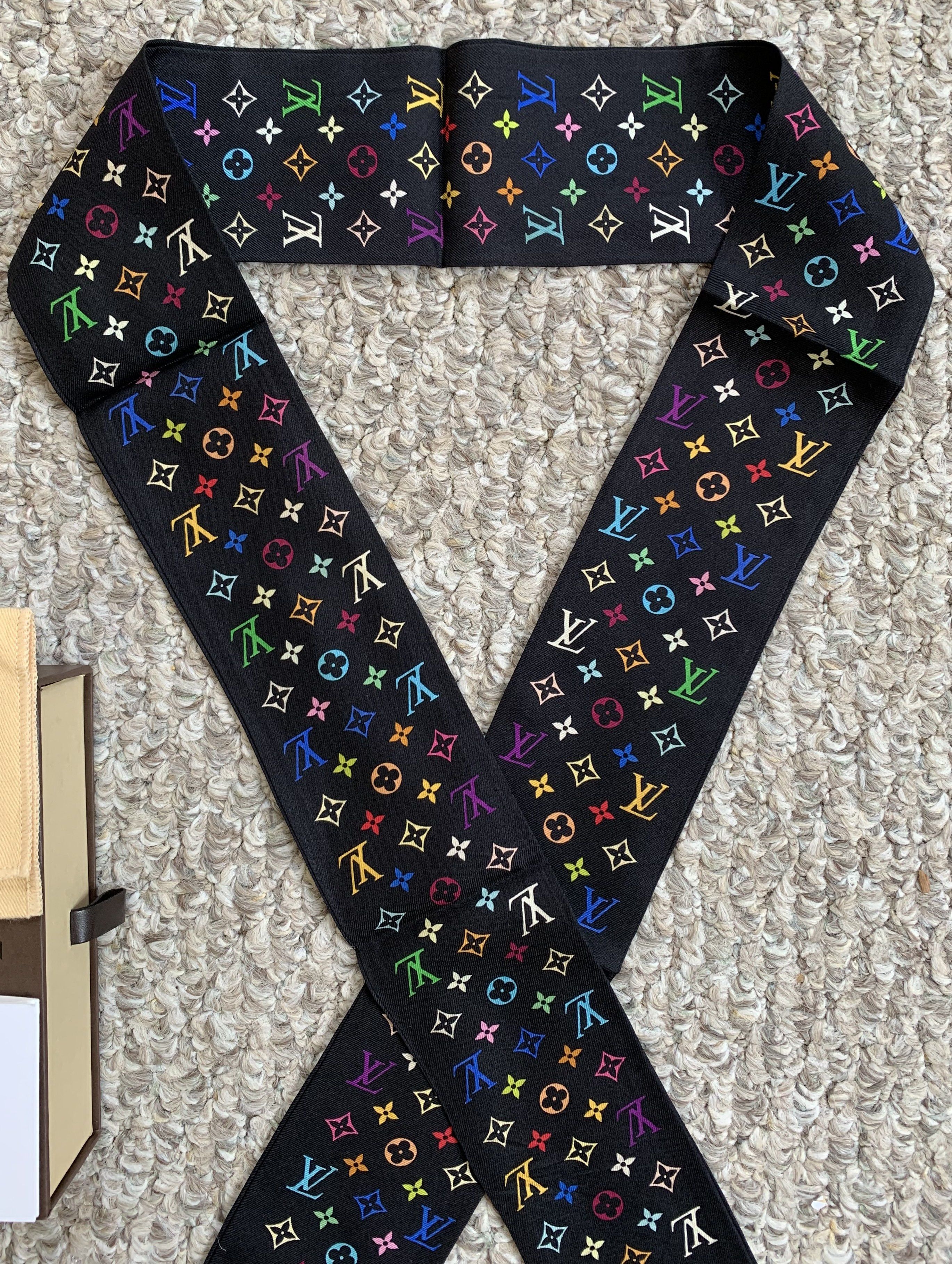 S/S 2003 Louis Vuitton Murakami Monogram Silk Scarf - 5