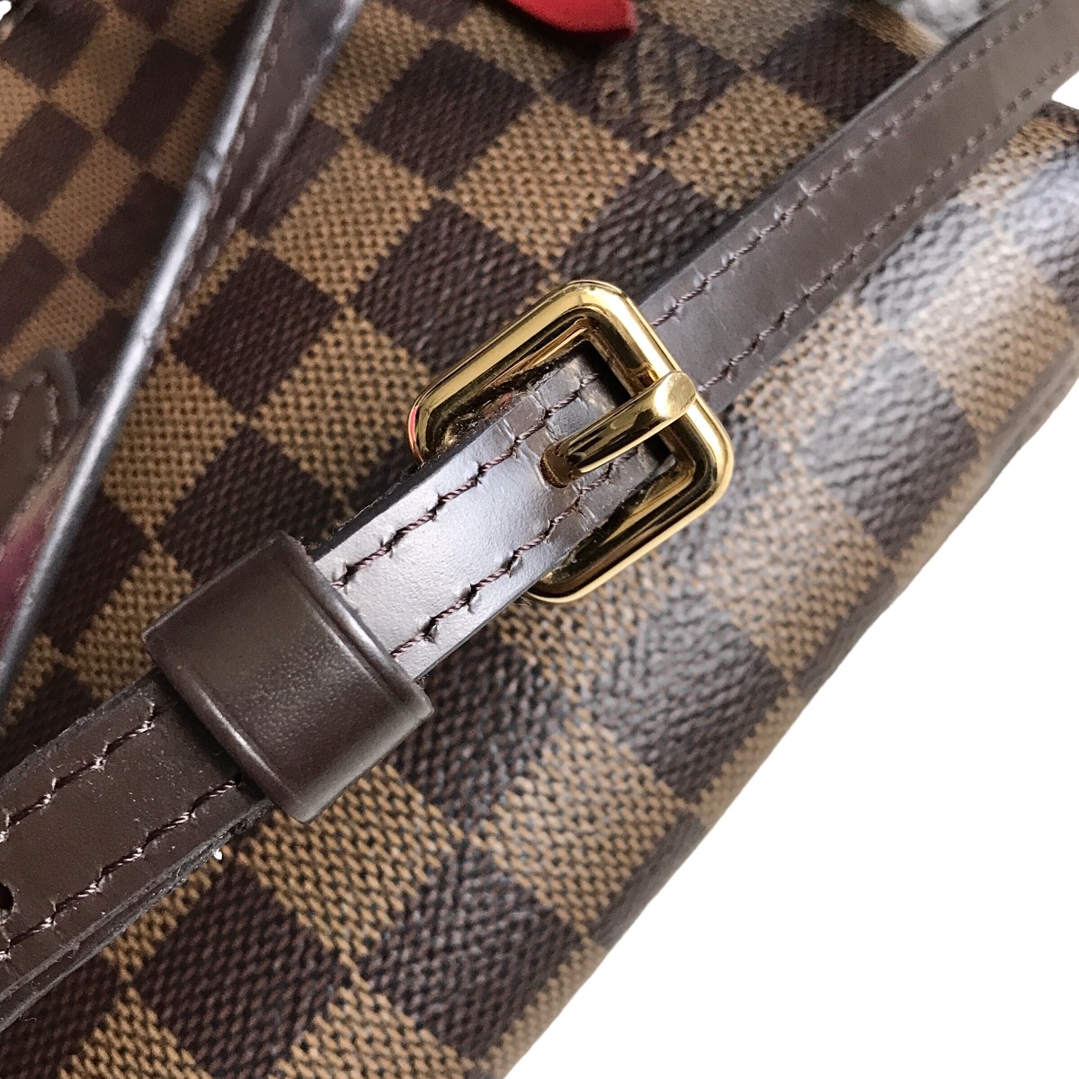Louis Vuitton Damier Ebene Twice Cerise Pochette Sling Bag - 15
