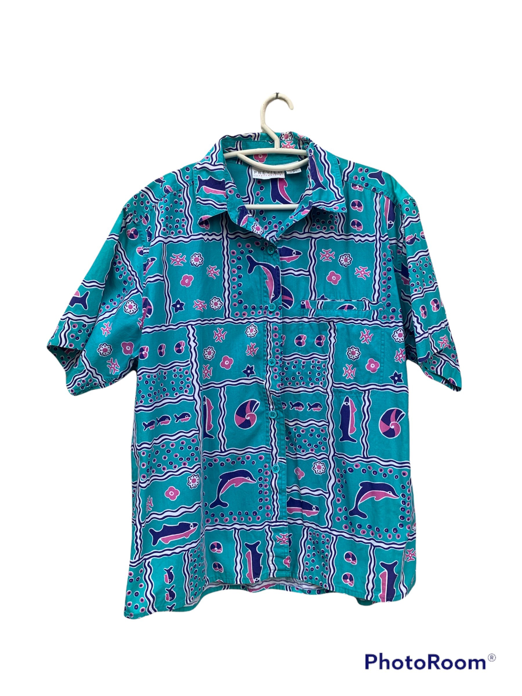 Art - Vintage Preview International Marine Motive Button Shirt - 2