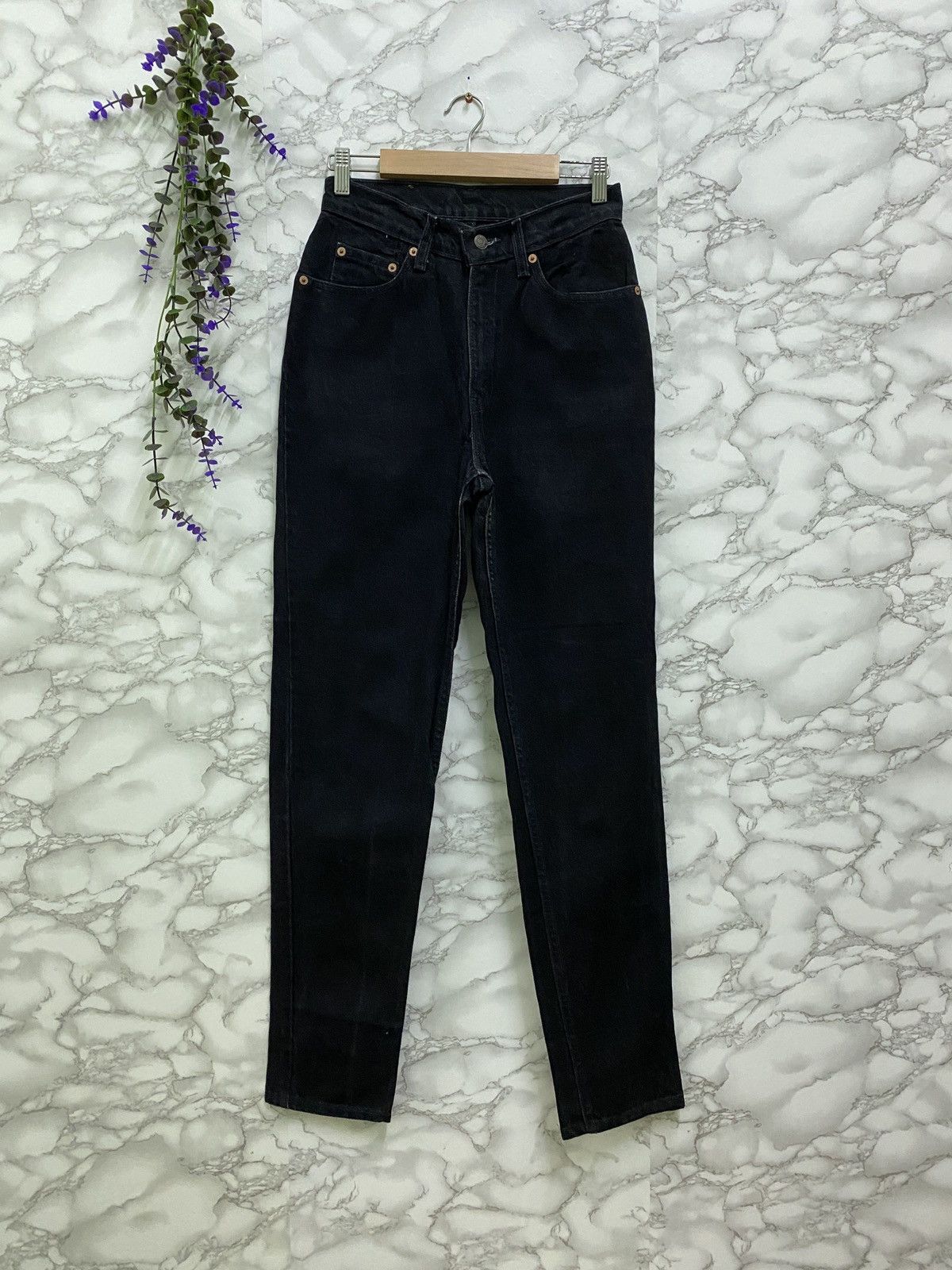 Vintage 90s Levi's Skinny Super Black Denim Jean - 3