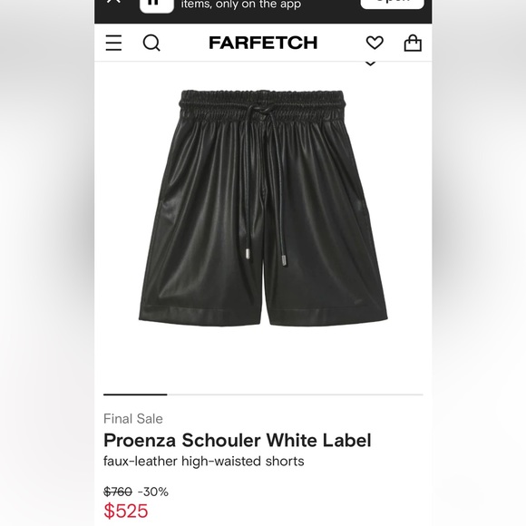 Proenza Schouler Faux Leather Shorts - 1