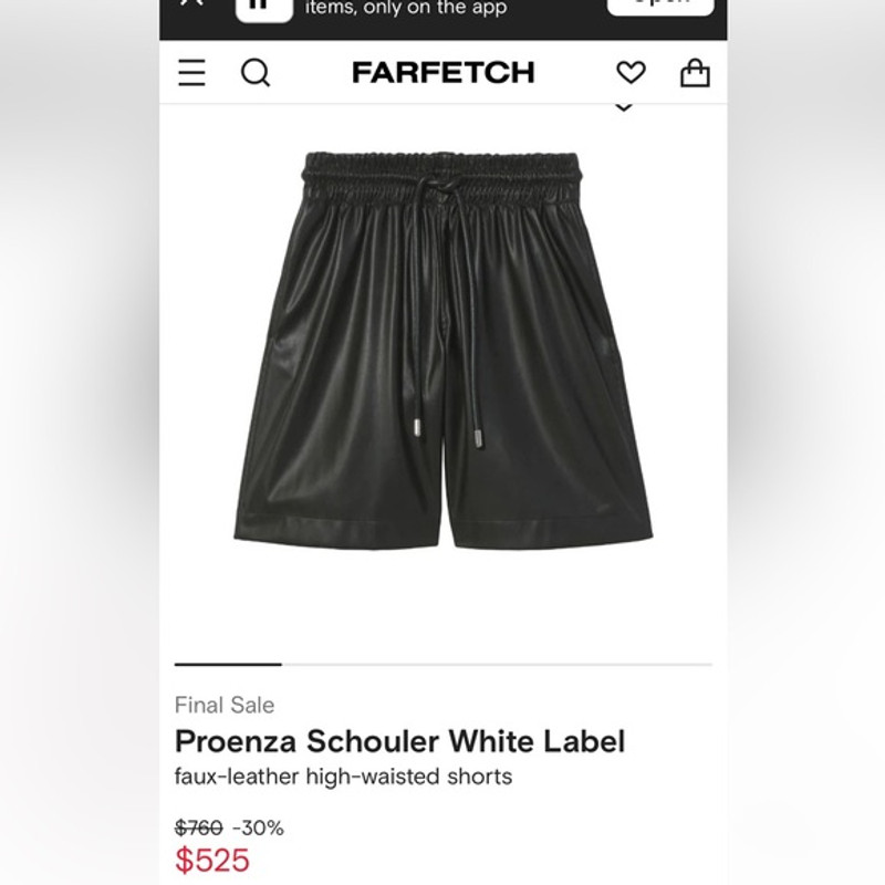 Proenza Schouler Faux Leather Shorts - 1