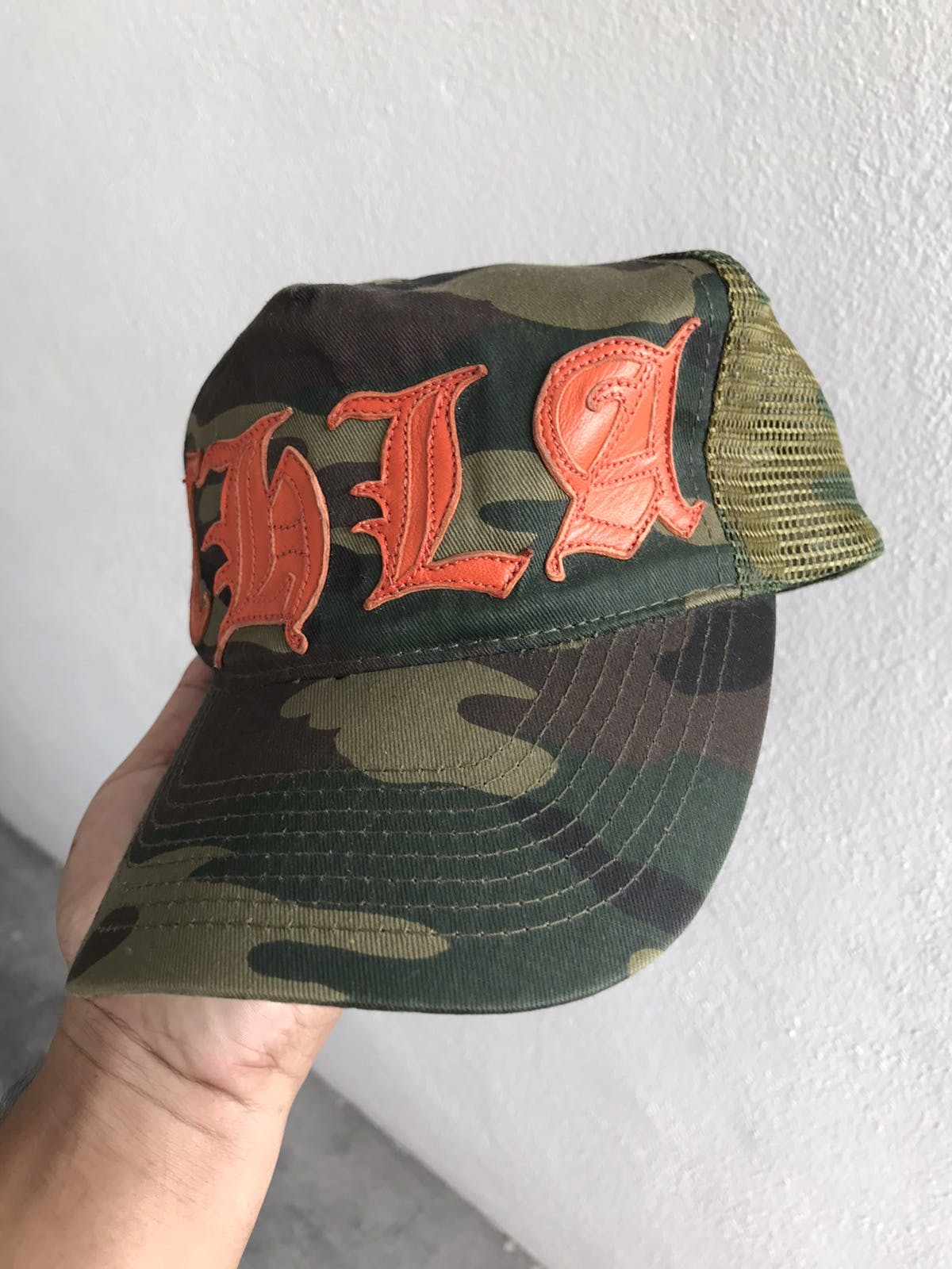 RARE VINTAGE CAMO CHROME HEARTS C.H.L.A LEATHER HAT - 4