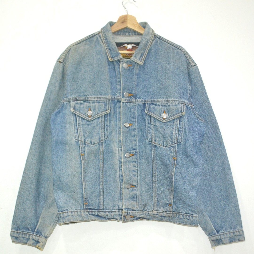 Vintage Harley Davidson Denim Jacket - Blue - 1