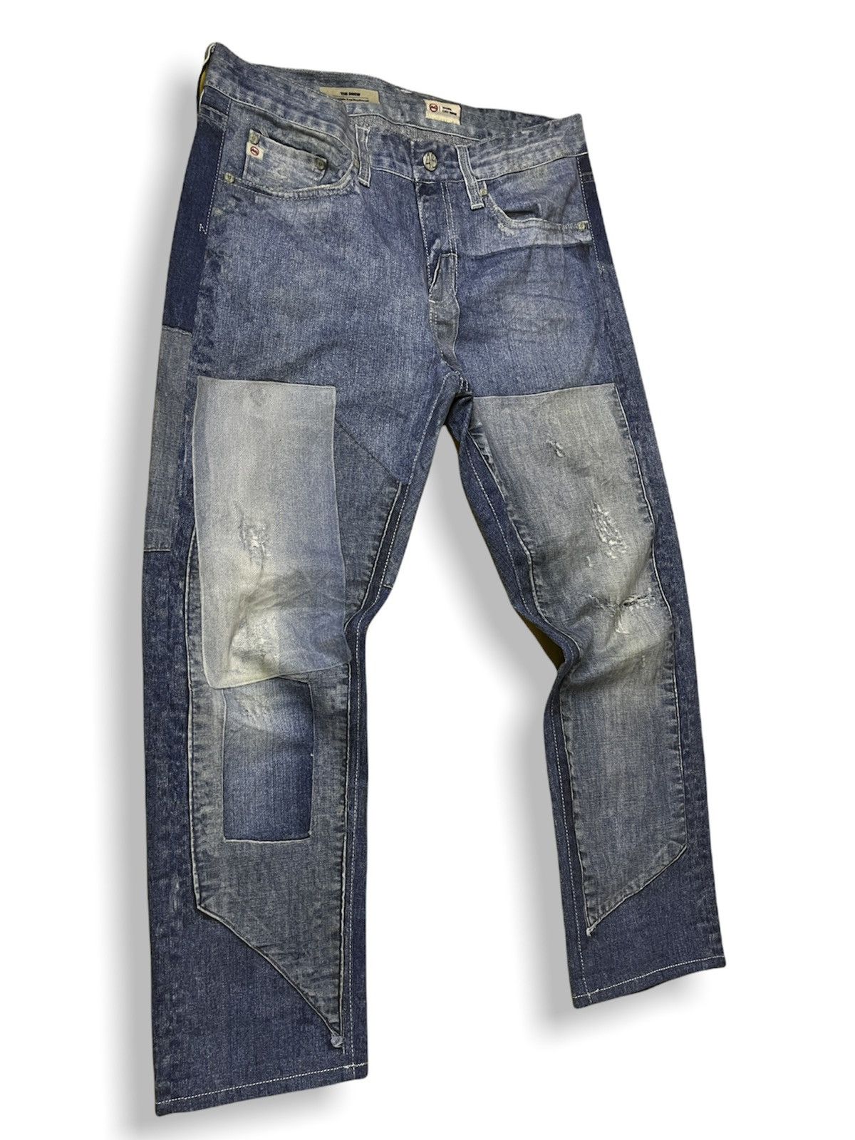 DISTRESSED PRINTED AG ADRIANO GOLDSCHMIED DENIM PANTS - 4