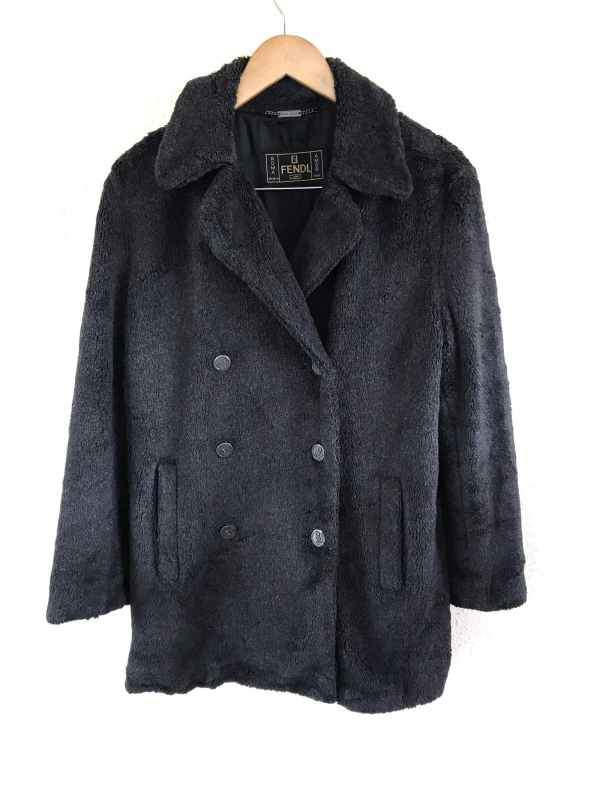 FENDI Jeans Boa Coat/ Fur Jacket Made in Italy - 1