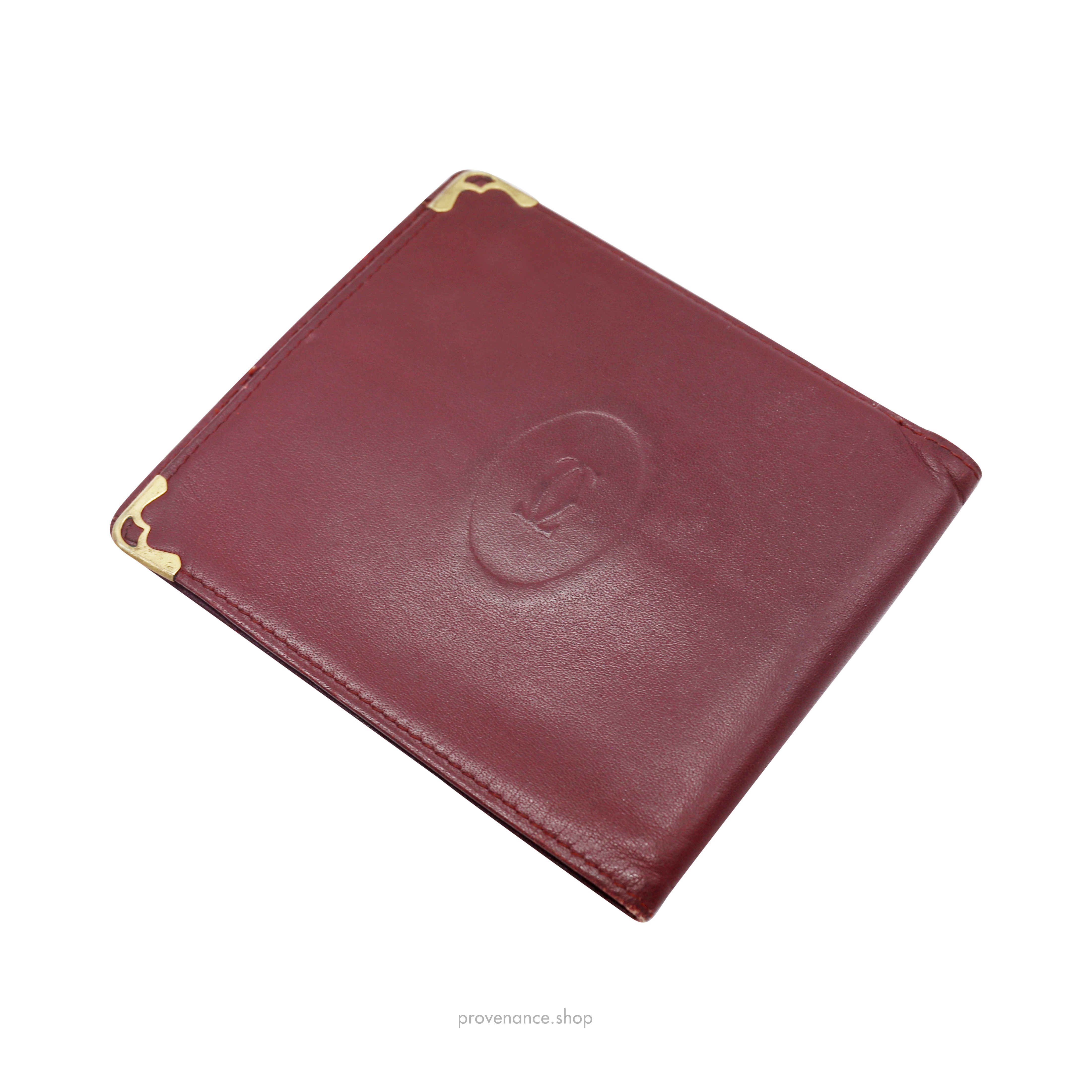 Cartier Bifold Wallet - Burgundy Calfskin Leather - 4