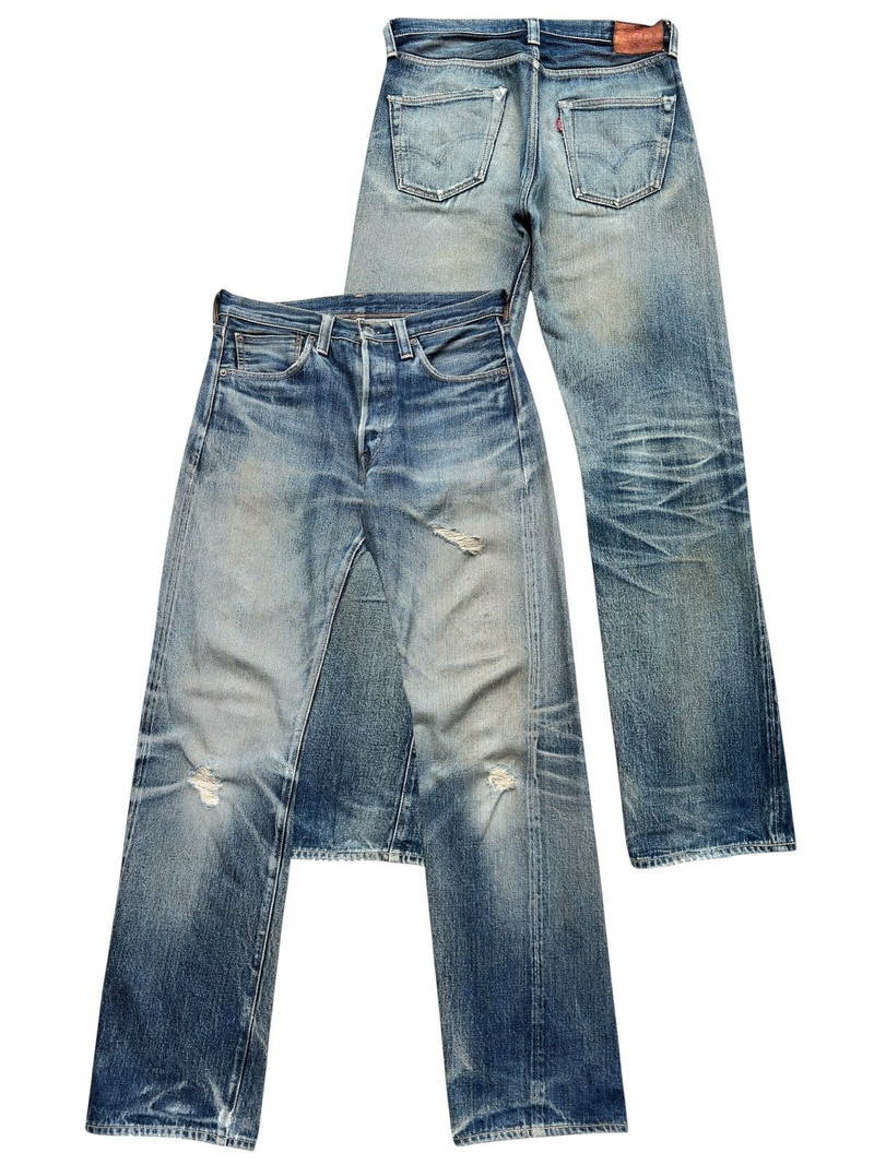 Vtg Levi’s 501 Big E Selvedge Distressed Denim Jeans 32x33 - 1