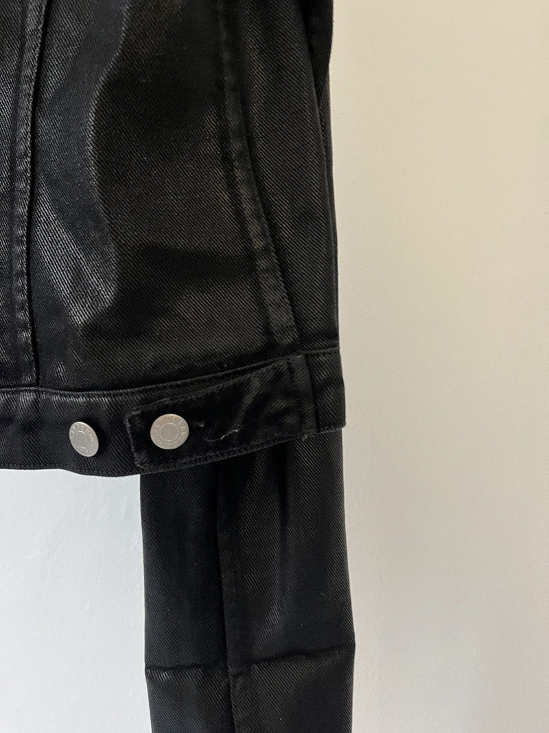Helmut Lang Helmut Lang A/W1999 Coated Wax Black Oversleeve Denim